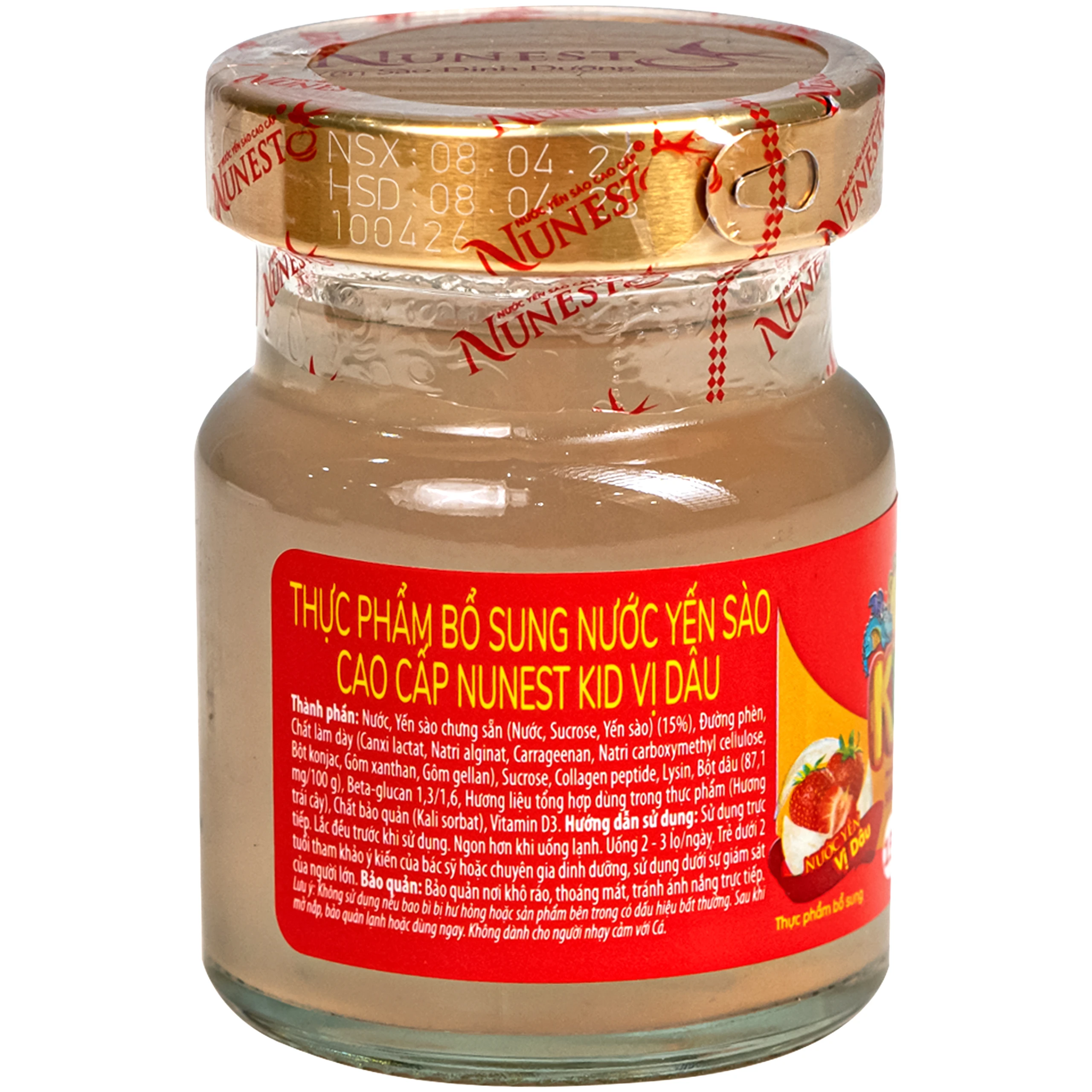 Nước Yến Sào Cao Cấp Cho Trẻ Em Nunest Kid Vị Dâu Lốc 3+1 (70ml) 6