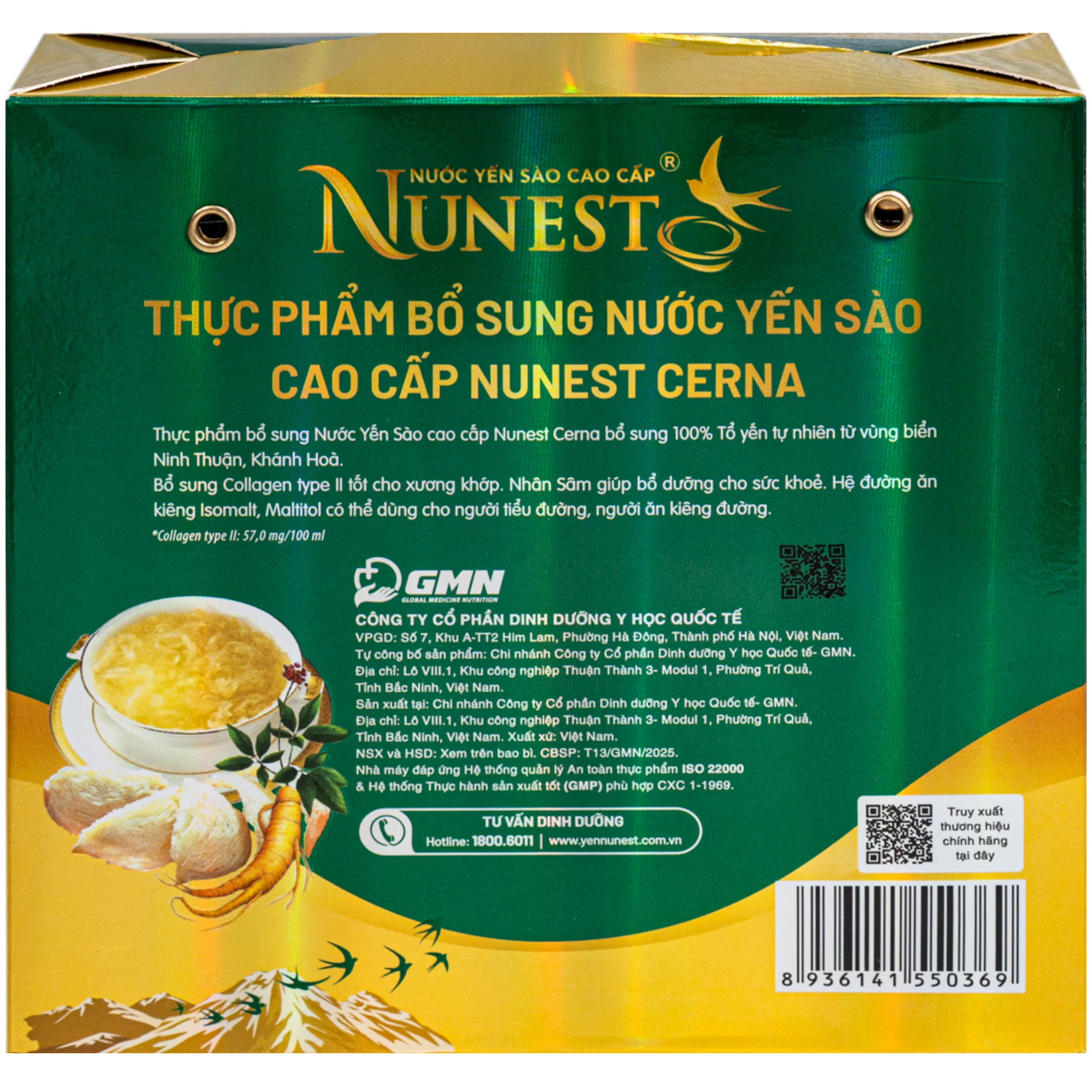 Nước Yến Sào Cao Cấp Nunest Cerna Dành Cho Người Tiểu Đường (6 hũ x 70ml) 5