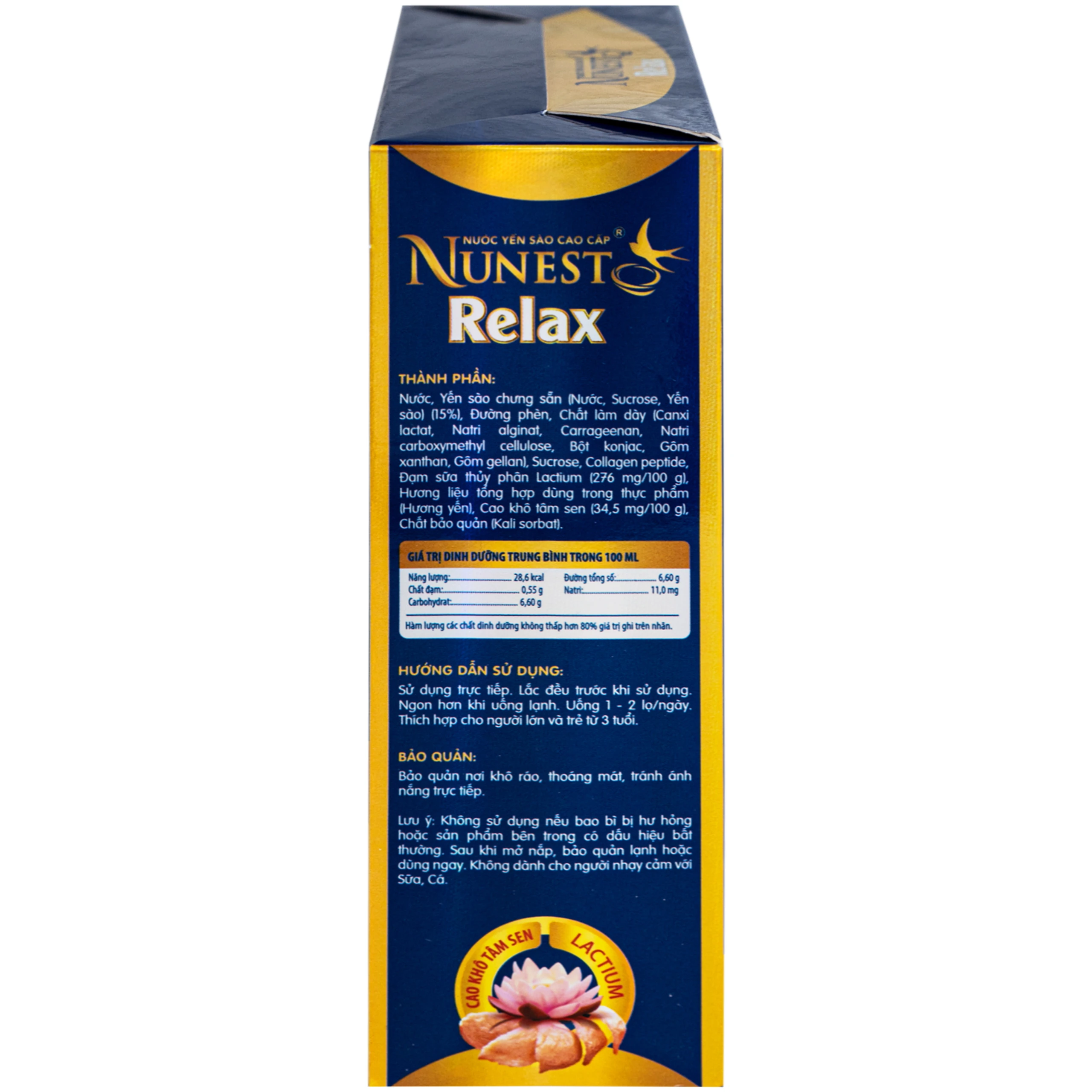Nước Yến Sào Cao Cấp Nunest Relax - Ngủ Ngon, Giảm Căng Thẳng Mệt Mỏi (6 hũ x 70ml) 5