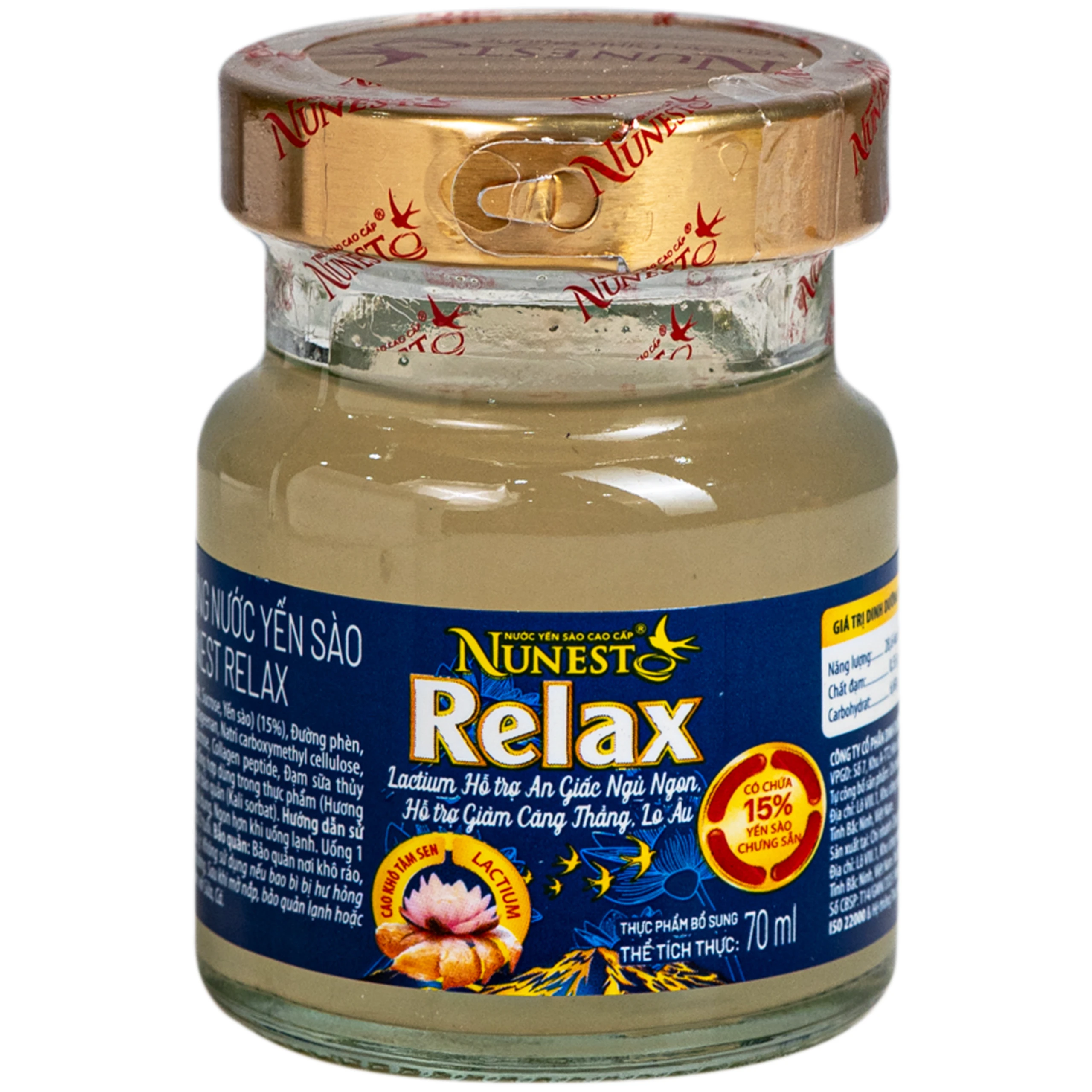 Nước Yến Sào Cao Cấp Nunest Relax - Ngủ Ngon, Giảm Căng Thẳng Mệt Mỏi (6 hũ x 70ml) 2