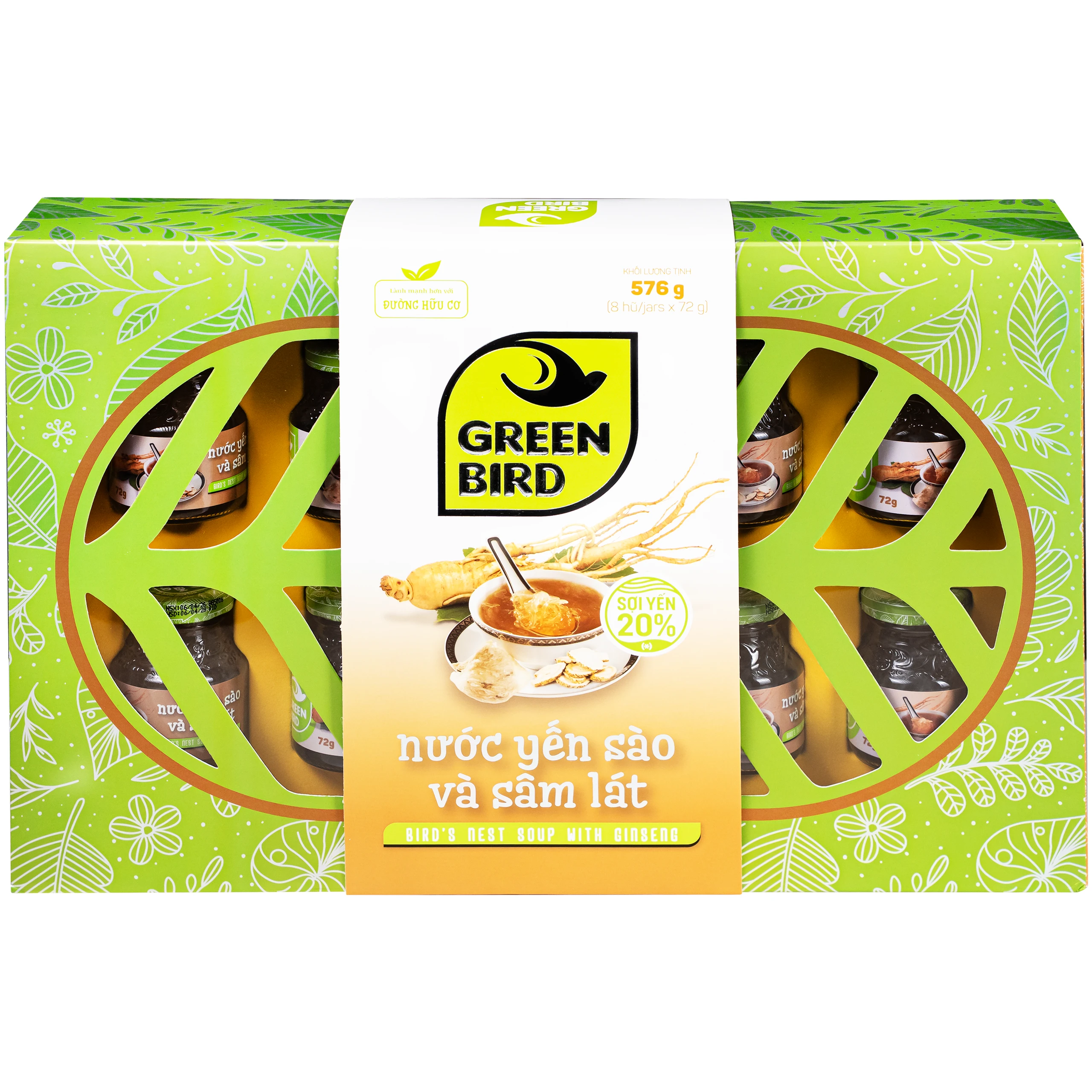 Nước yến sào và sâm lát Green Bird (8 hũ x 72g) 1