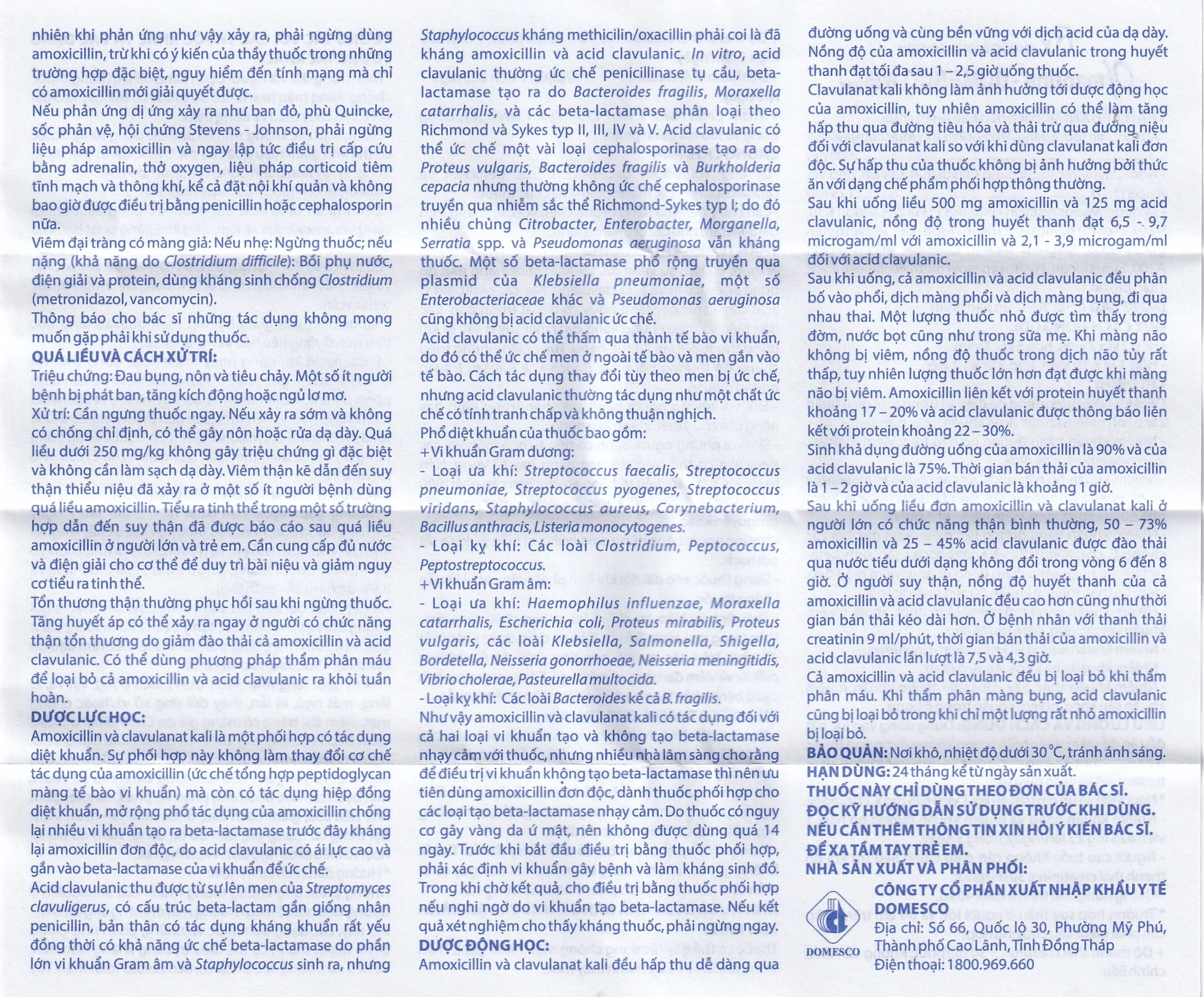 Thuốc Ofmantine Domesco 625mg điều trị nhiễm khuẩn đường hô hấp, đường tiết niệu - sinh dục (2 vỉ x 7 viên)