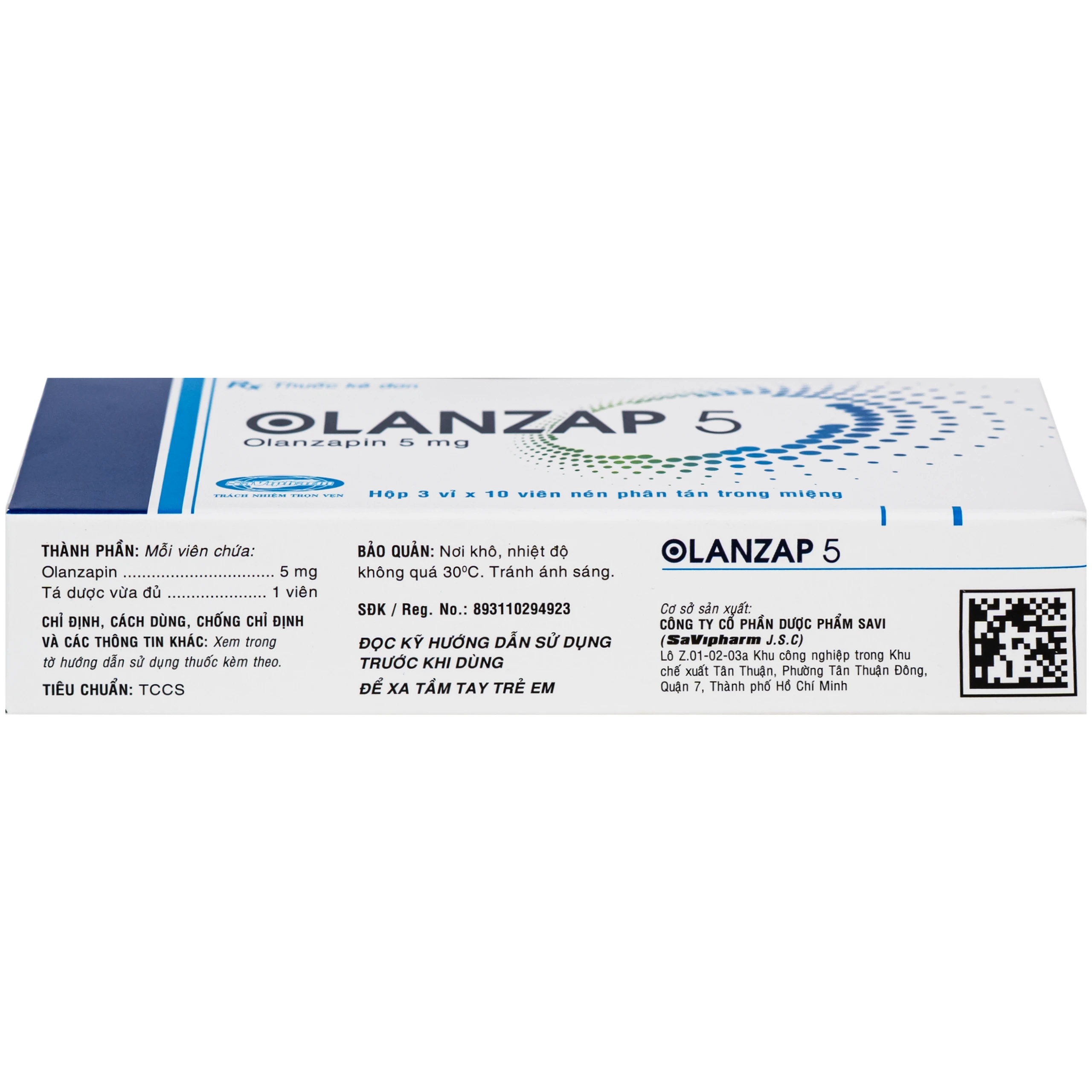 Thuốc Olanzap 5mg Savi điều trị bệnh tâm thần phân liệt (3 vỉ x 10 viên) 3