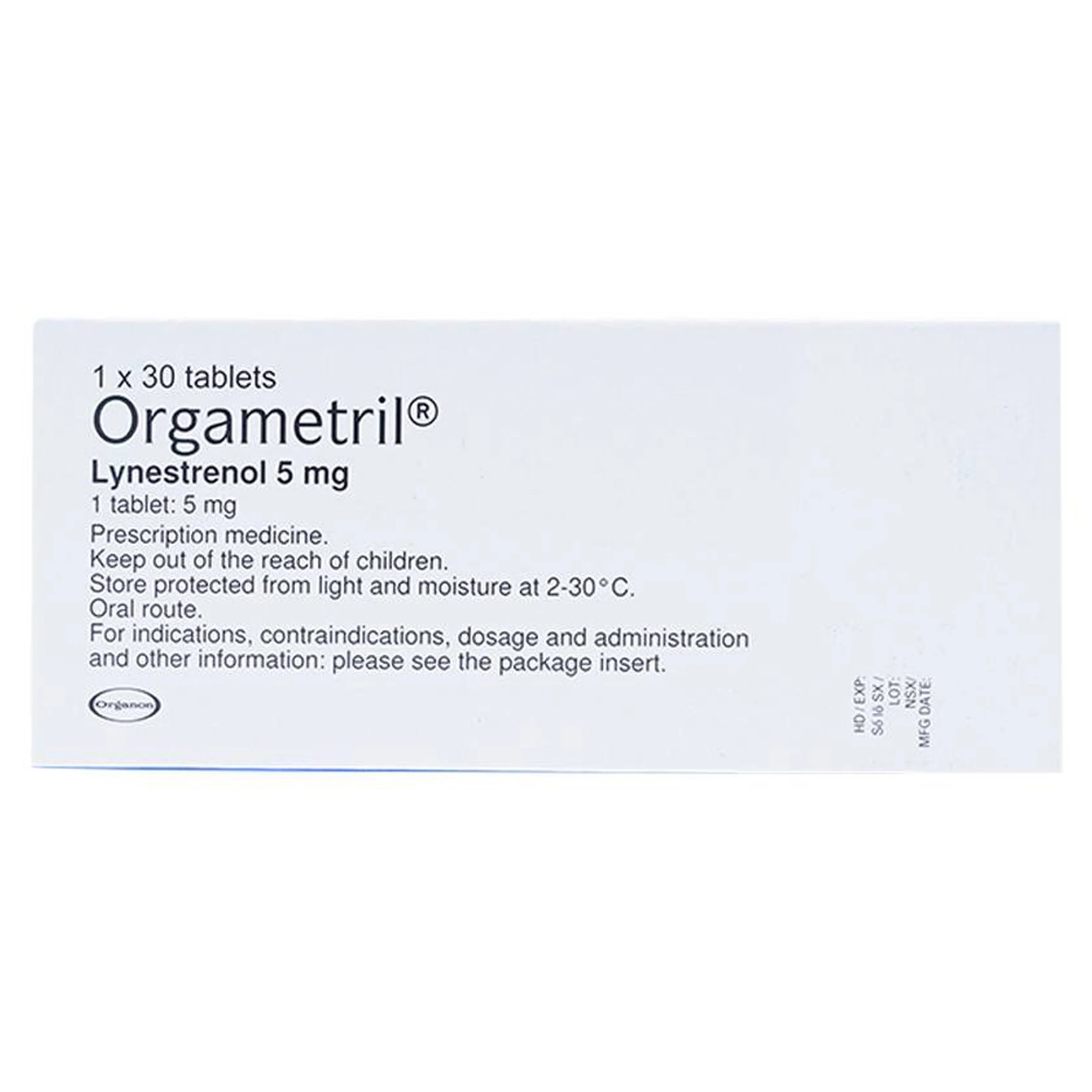 Viên nén Orgametril 5mg MSD điều trị đa kinh, rong kinh, rong huyết (1 vỉ x 30 viên)