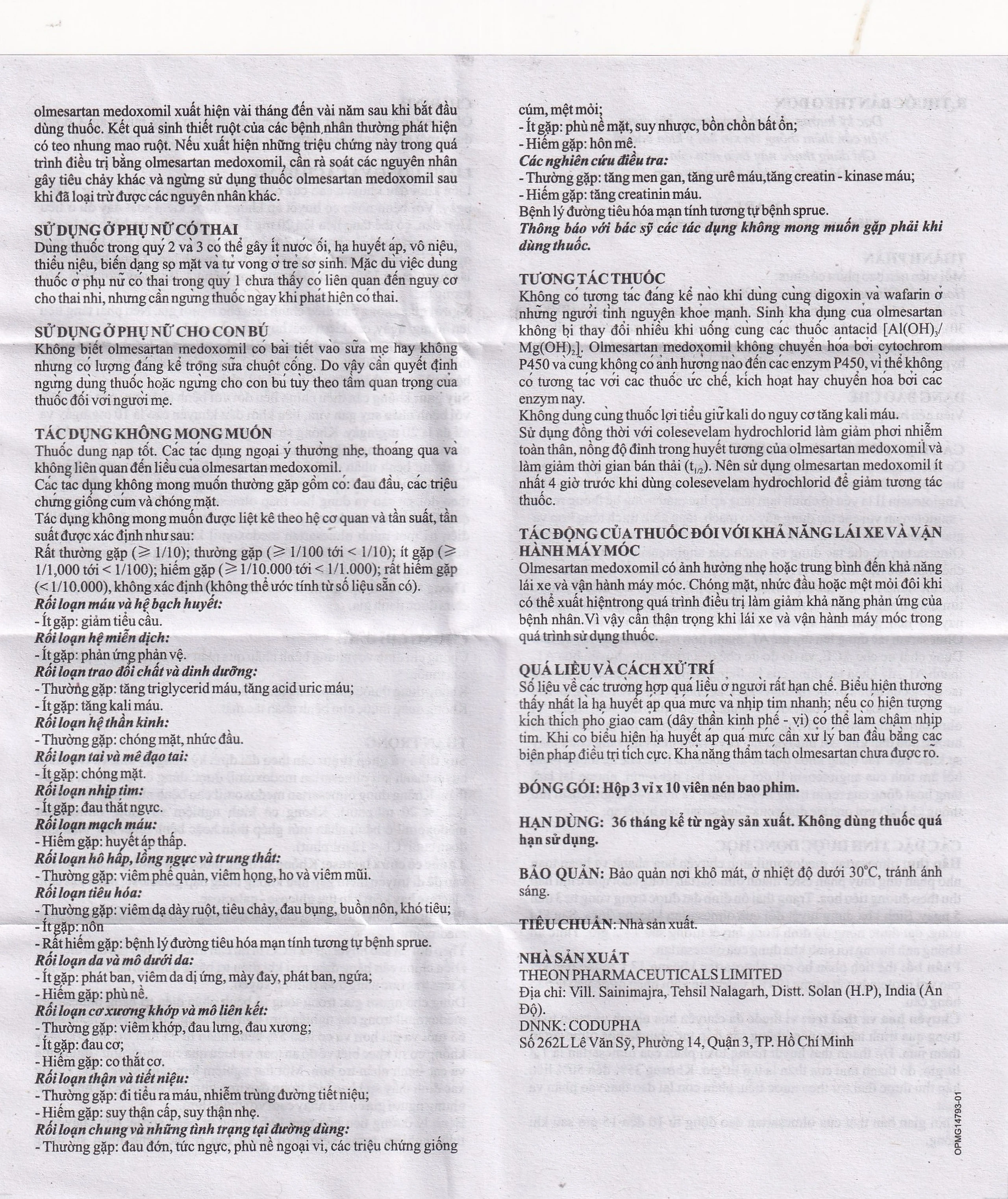 Viên nén Osart-20 Theon Pharma điều trị tăng huyết áp, xơ vữa động mạch (3 vỉ x 10 viên)