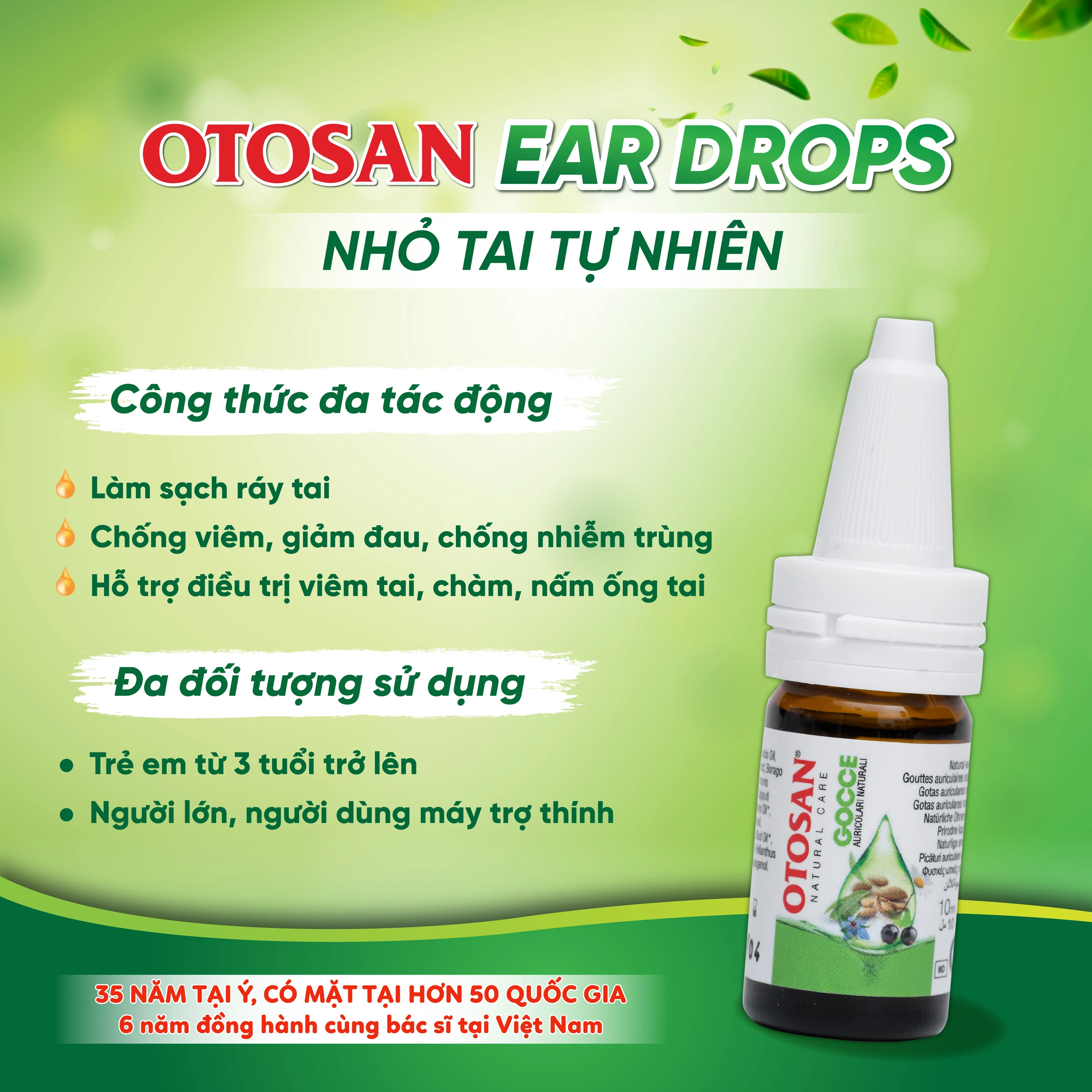 Dung dịch nhỏ tai Otosan Natural Ear Drops 10ml giảm đau, chống viêm, làm sạch tai 5