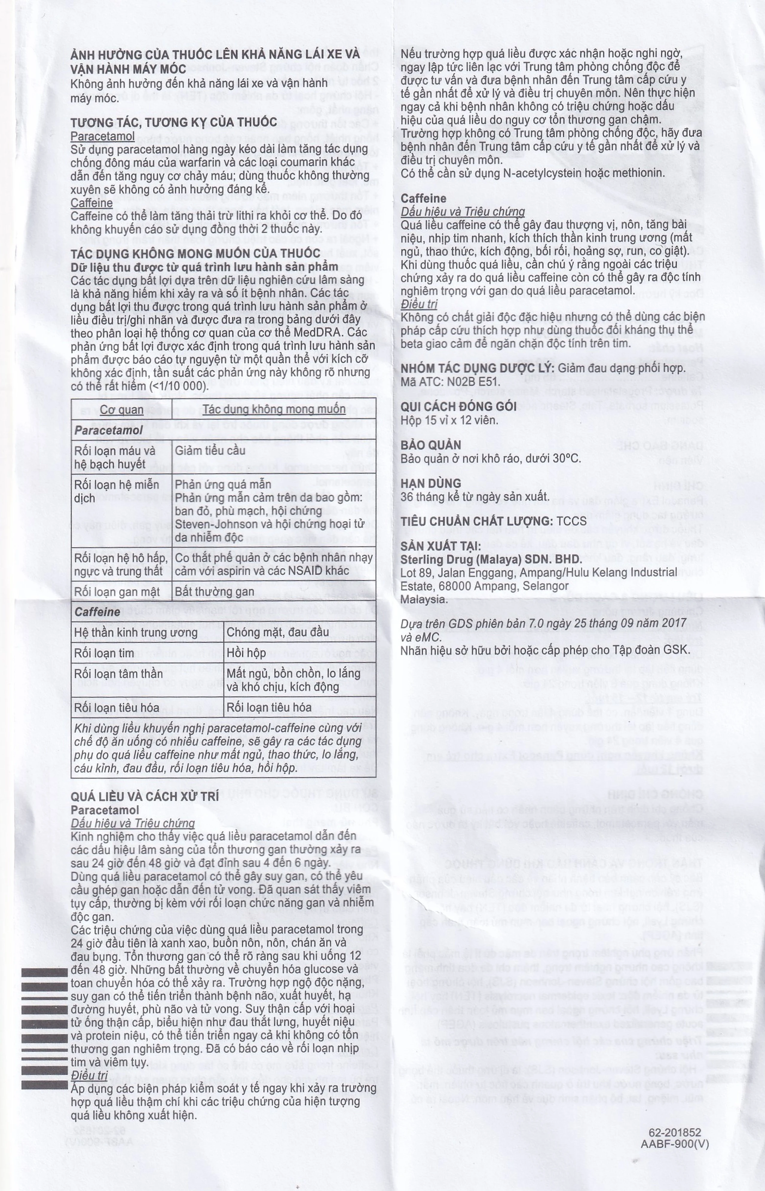 Viên nén Panadol Extra đỏ GSK giảm mạnh các cơn đau, hạ sốt, điều trị đau đầu, đau lưng (15 vỉ x 12 viên)