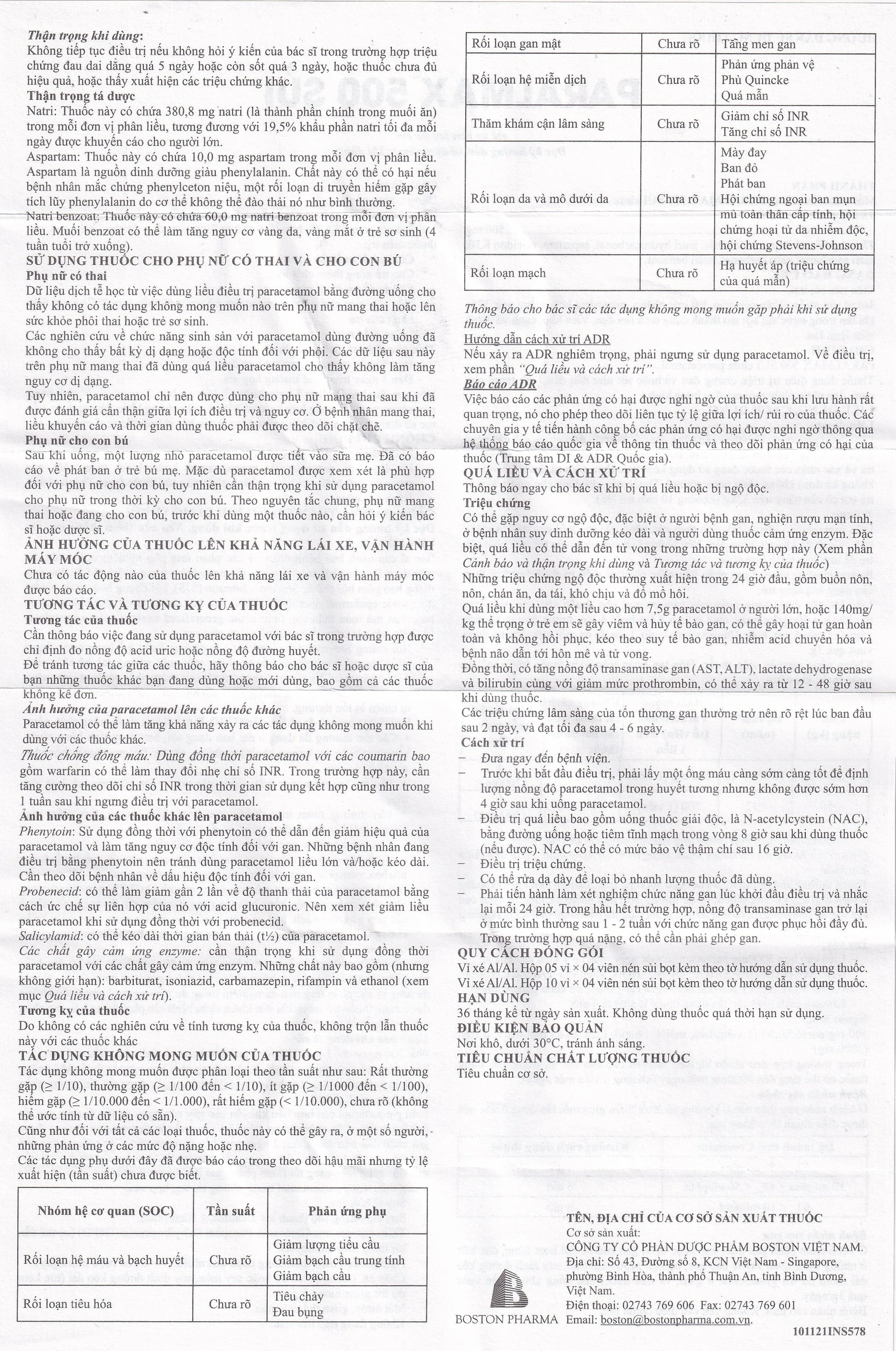 Viên sủi Effer-Paralmax 500 Boston giảm các chứng đau nhẹ đến vừa, đau đầu, đau răng (5 vỉ x 4 viên)