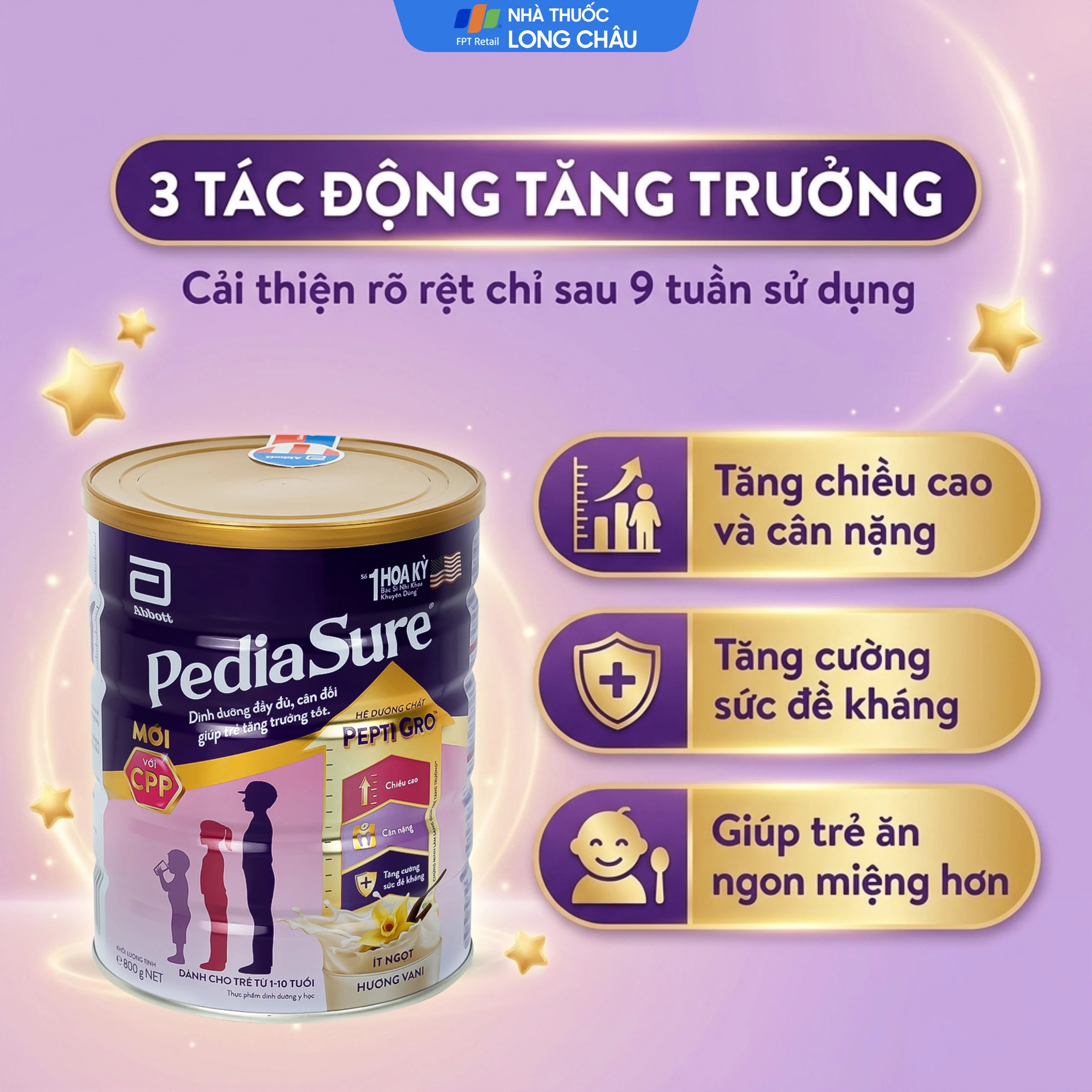 Sữa bổ sung dinh dưỡng cho bé từ 1-10 tuổi PediaSure ( 800g) 5