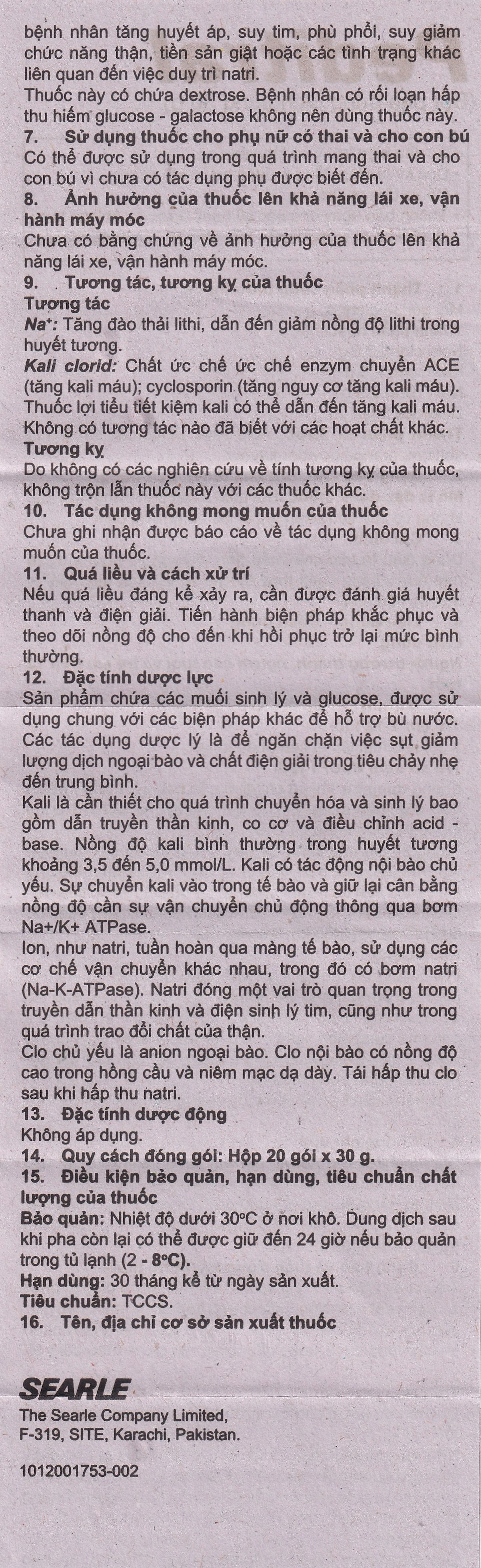 Thuốc Peditral (O.R.S.) Searle điều trị chứng mất nước, chất điện giải (20 gói)