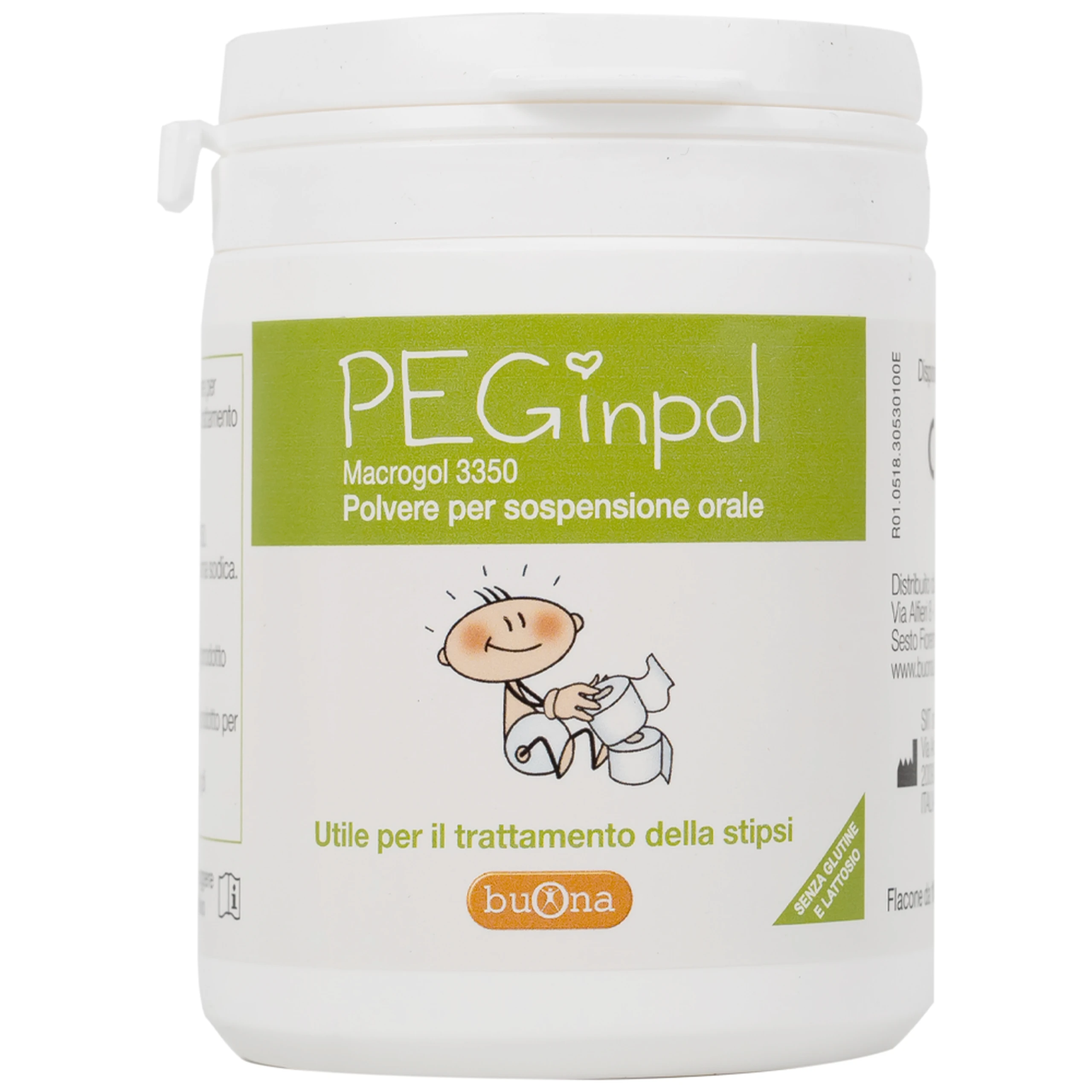 Bột nhuận tràng Buona Peginpol 100g cải thiện tình trạng táo bón cho trẻ từ 6 tháng tuổi