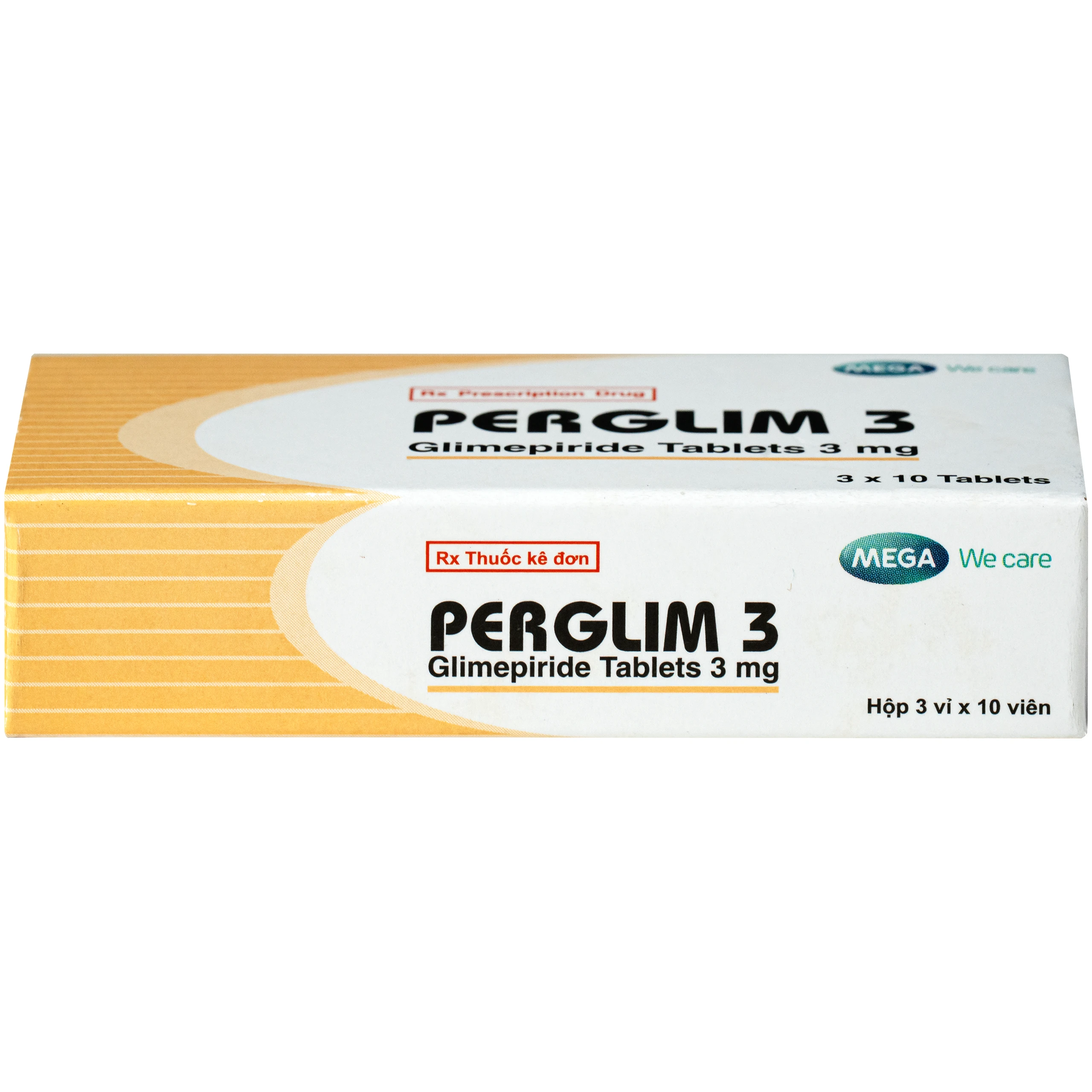 Thuốc Perglim 3mg Mega kiểm soát đường huyết ở bệnh nhân đái tháo đường type 2 (3 vỉ x 10 viên) 4