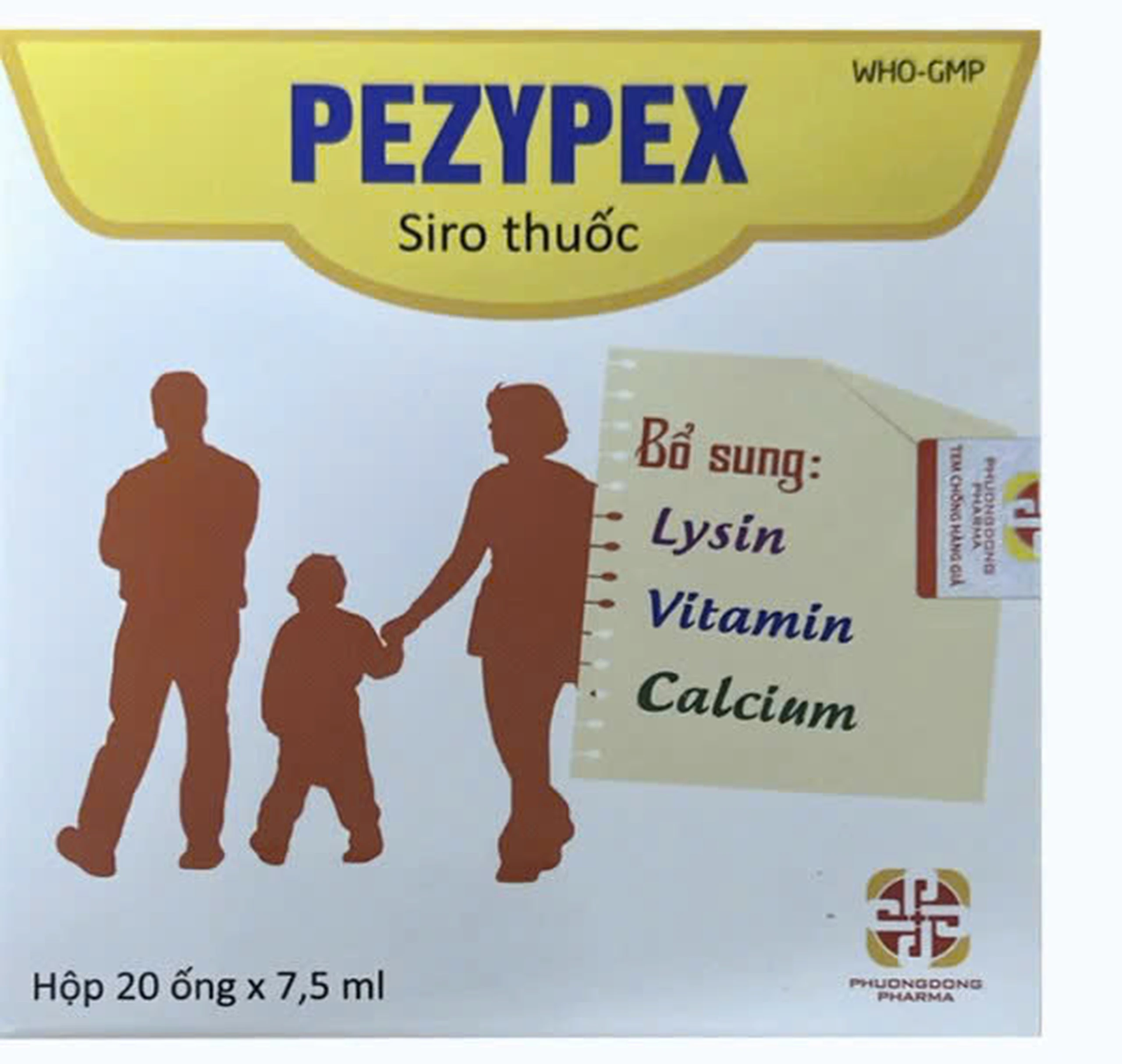 Siro Pezypex Phương Đông Pharma bổ sung lysin, vitamin và khoáng chất giúp bé ăn ngon (20 ống x 7.5ml)