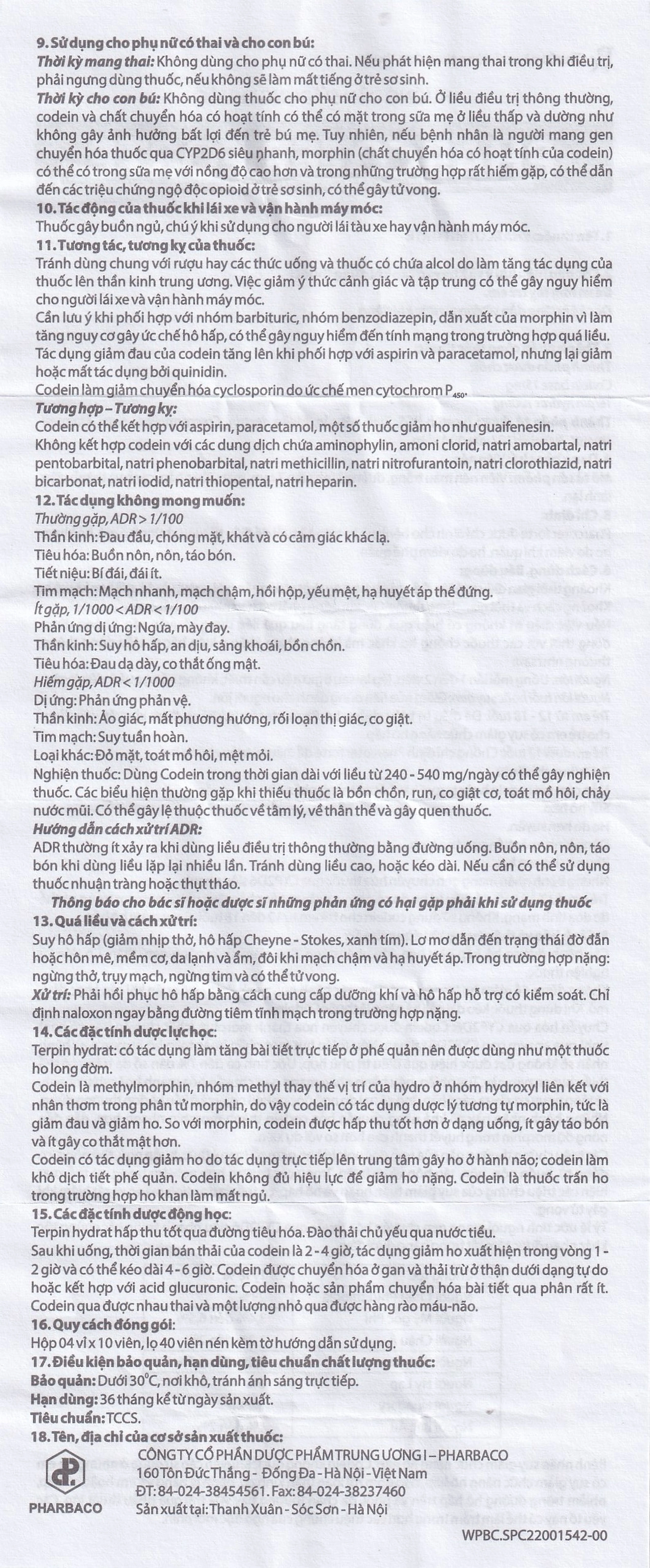 Thuốc Pharcoter Forte  Điều Trị Ho, Long Đờm  (4 Vỉ X 10 Viên)