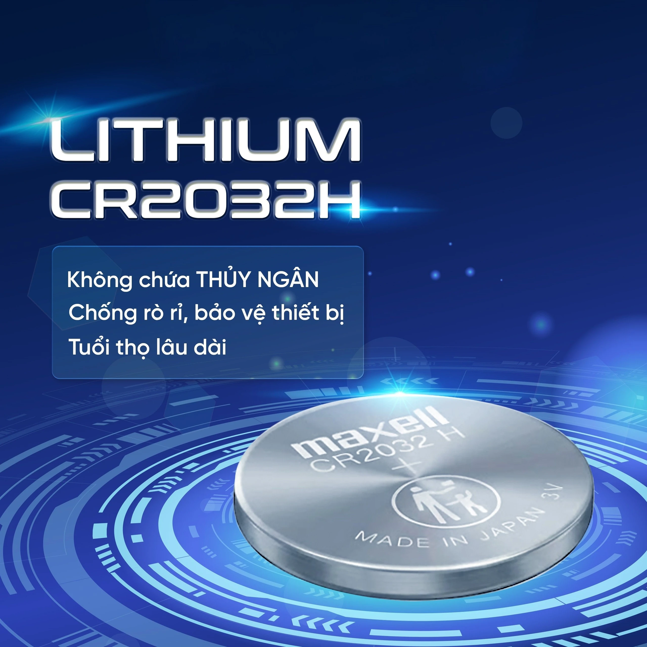 Pin Maxell lithium CR2032 (20 vỉ x 5 viên) dùng cho các thiết bị điện tử