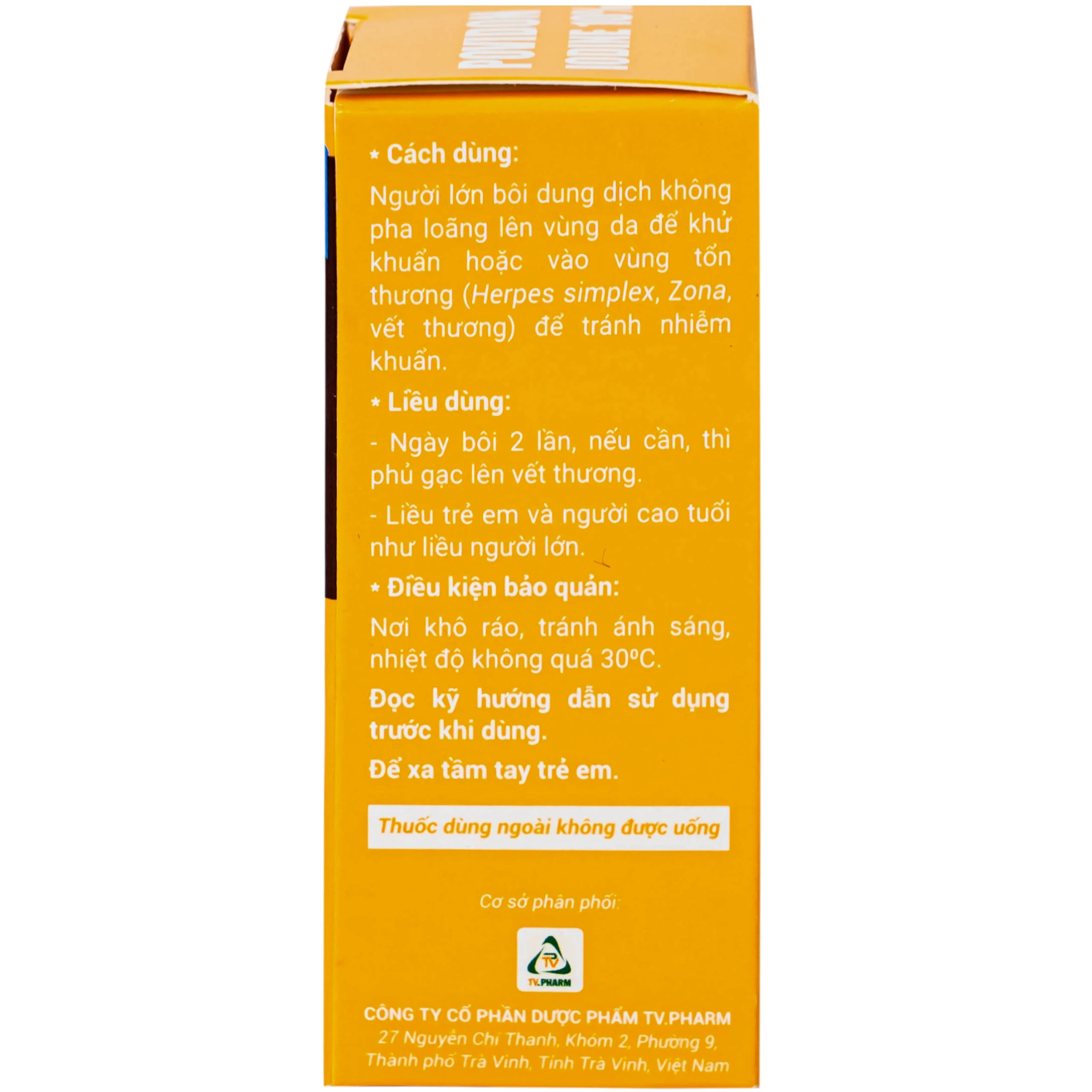 Dung dịch dùng ngoài Povidon Iodin 10% S.Pharm khử khuẩn, sát khuẩn các vết thương trên da và niêm mạc (Hộp 20ml)