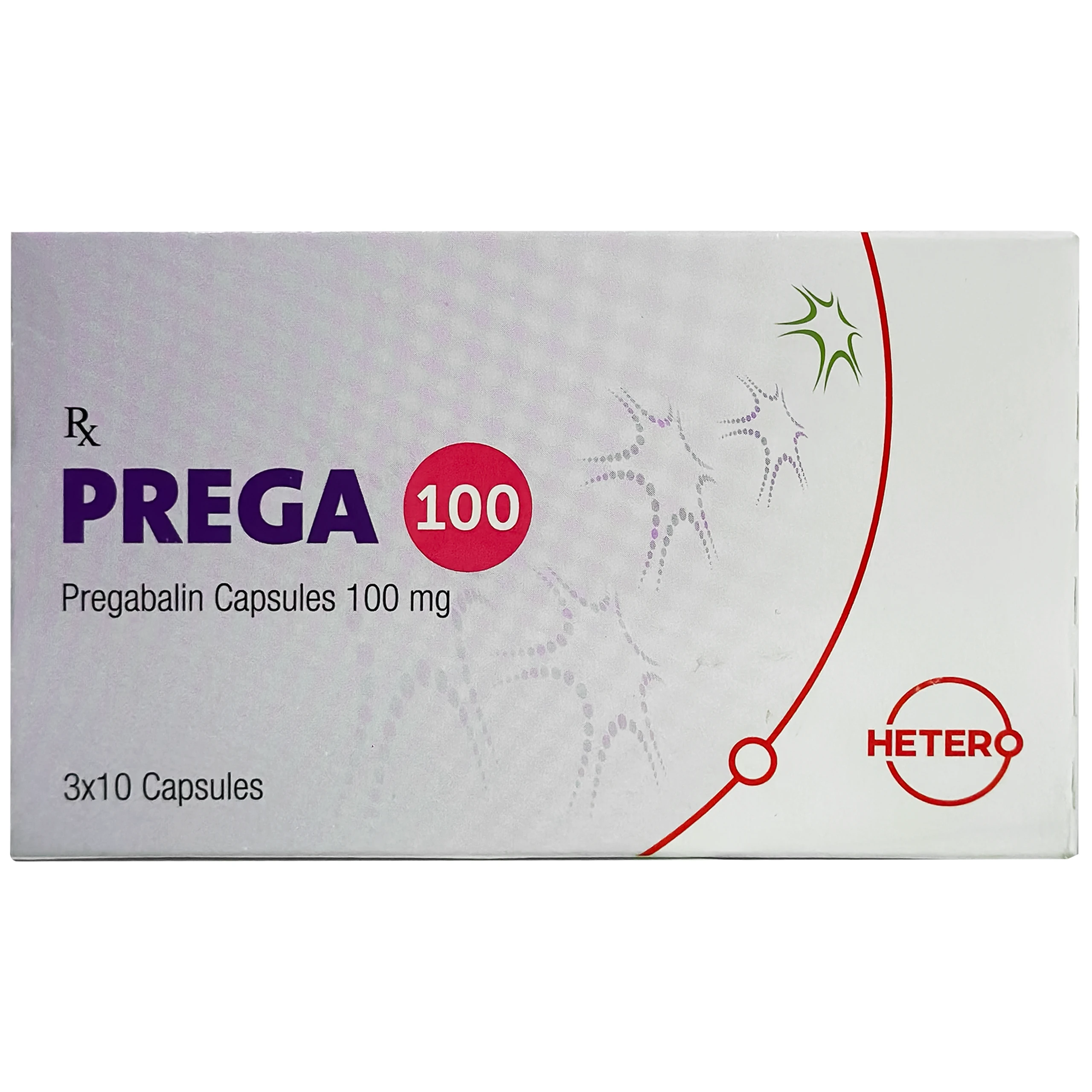 Thuốc Prega 100 Hetero điều trị bệnh đau dây thần kinh ngoại biên (3 vỉ x 10 viên) 