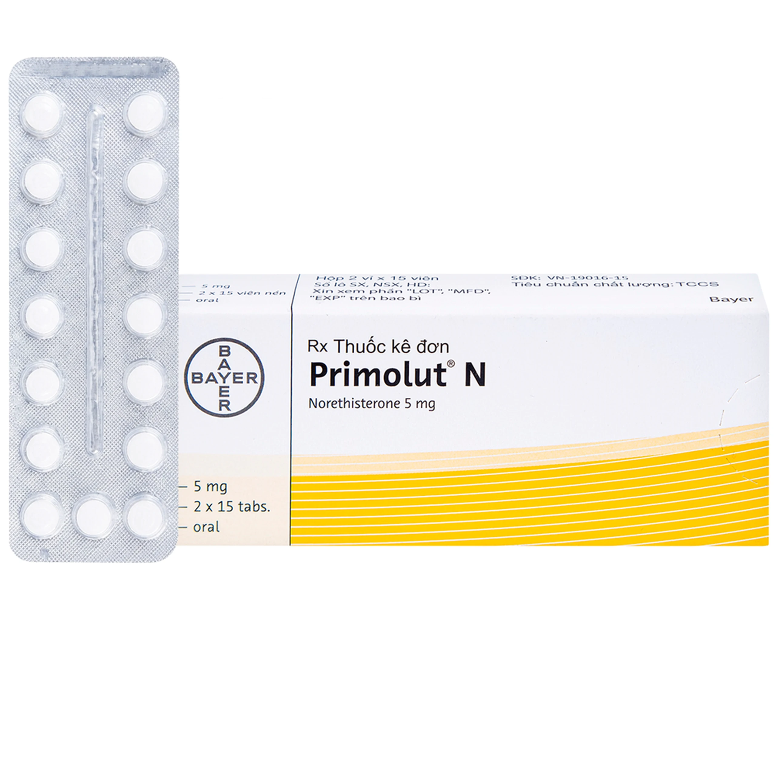 Thuốc Primolut N Bayer điều trị xuất huyết do rối loạn chức năng, vô kinh (2 vỉ x 15 viên) 1