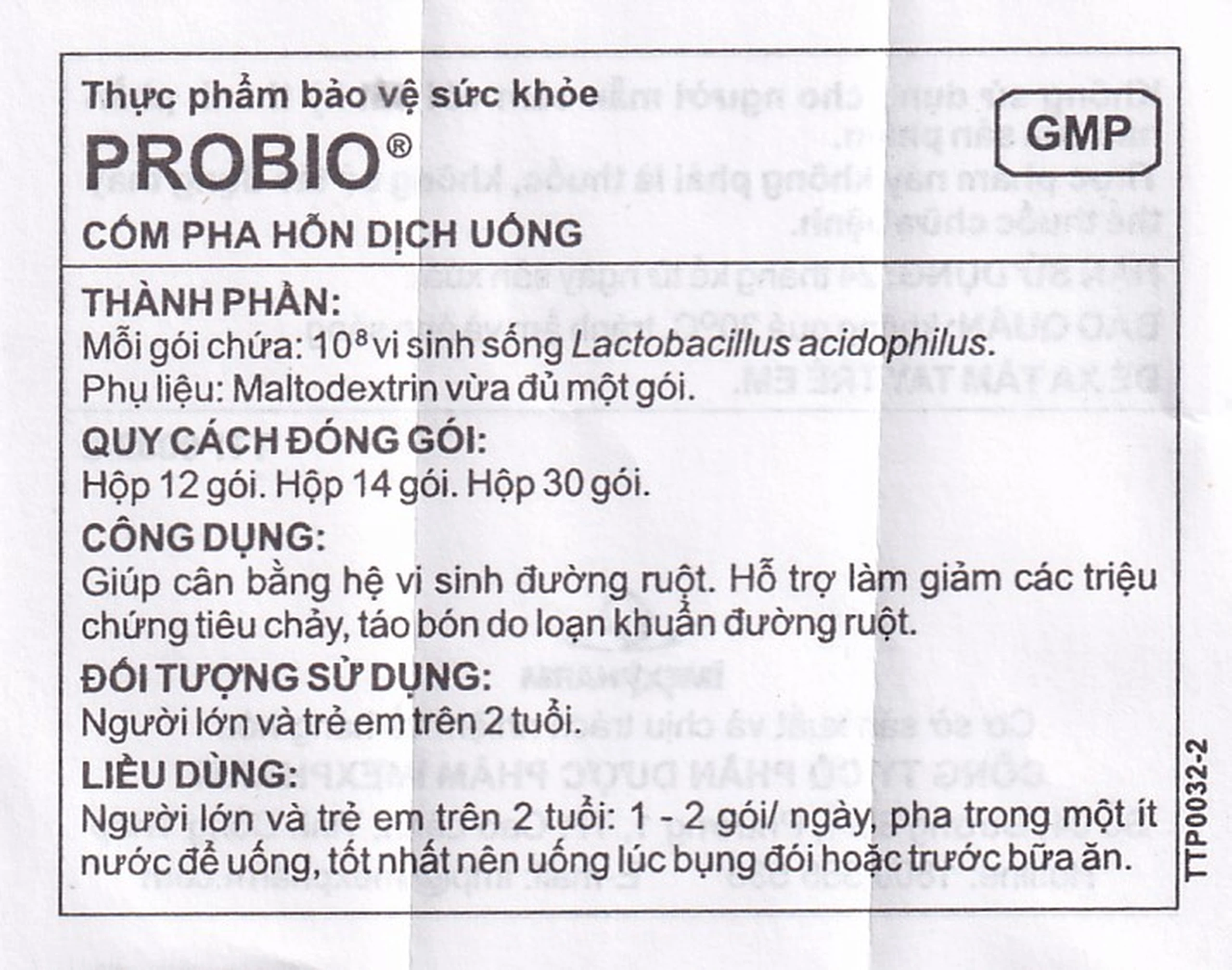Cốm hỗ trợ tiêu hóa Probio(14 gói)