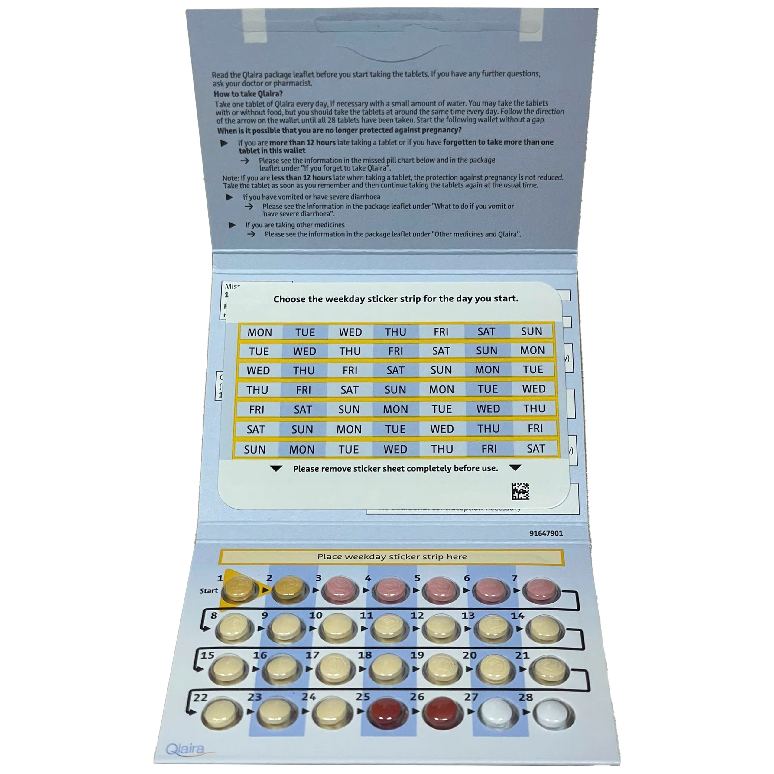 Thuốc Qlaira Bayer chỉ định tránh thai đường uống (1 vỉ x 28 viên) 2