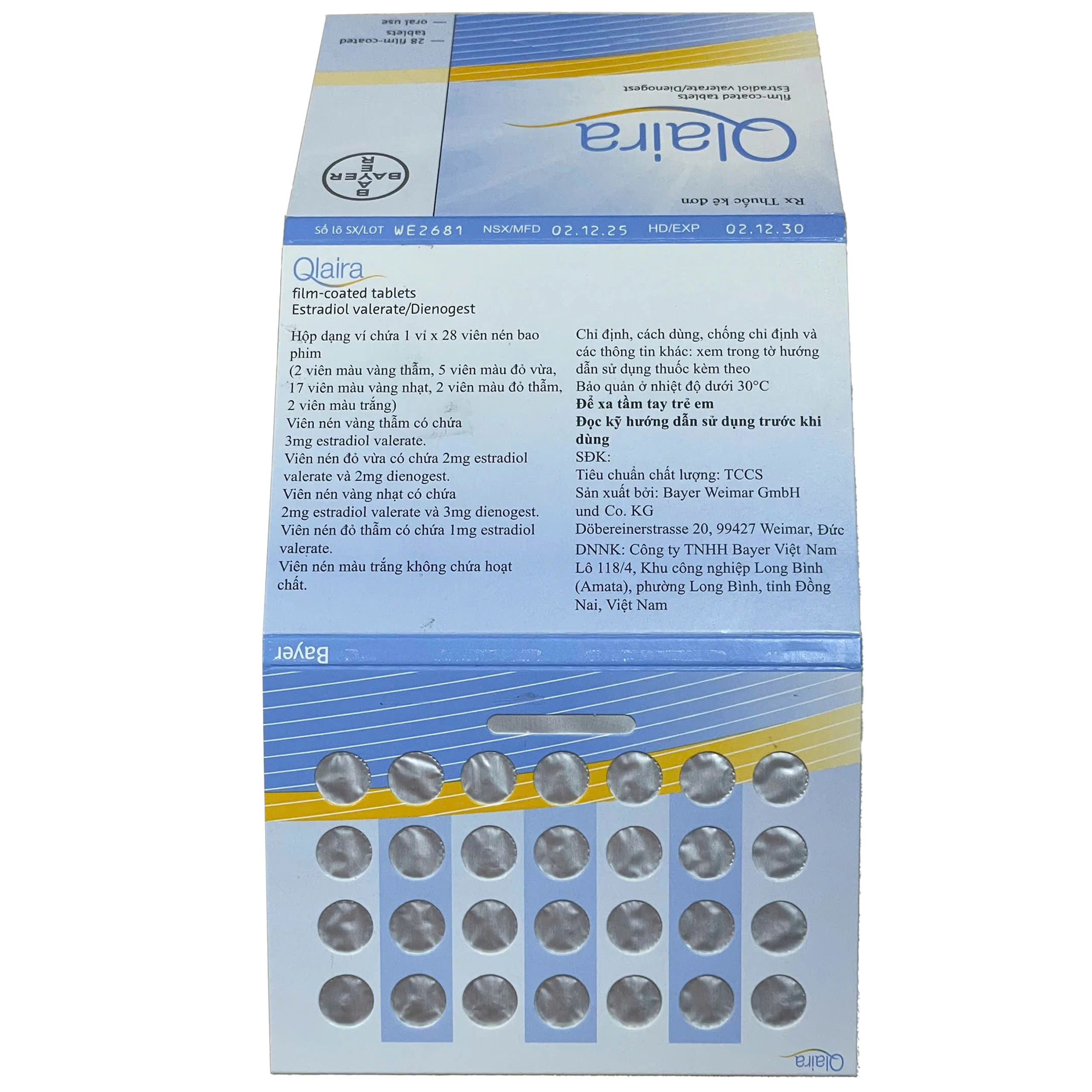 Thuốc Qlaira Bayer chỉ định tránh thai đường uống (1 vỉ x 28 viên) 3