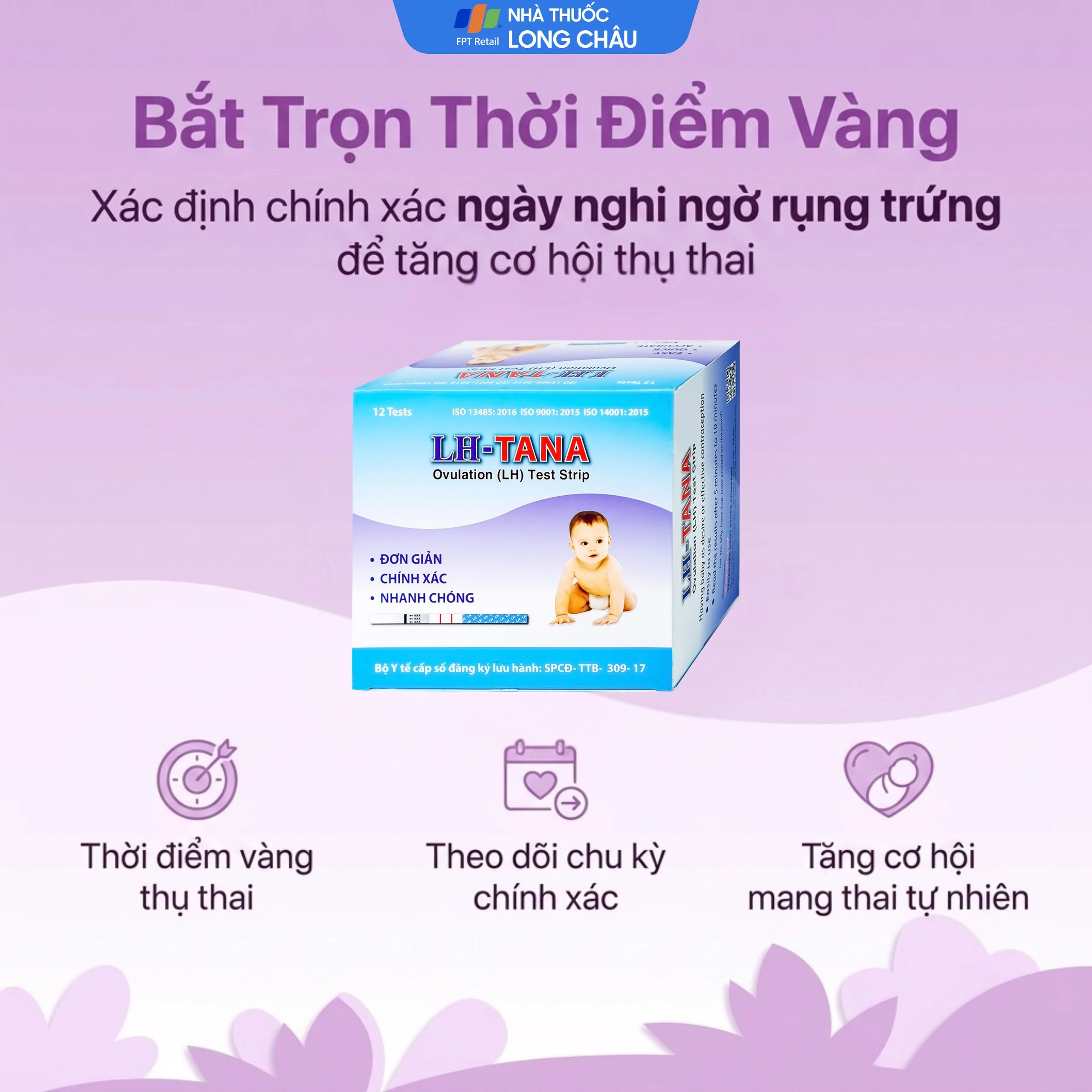 Que thử rụng trứng LH-Tana (12 cái) dùng xác định ngày rụng trứng nhanh chóng, đơn giản 5