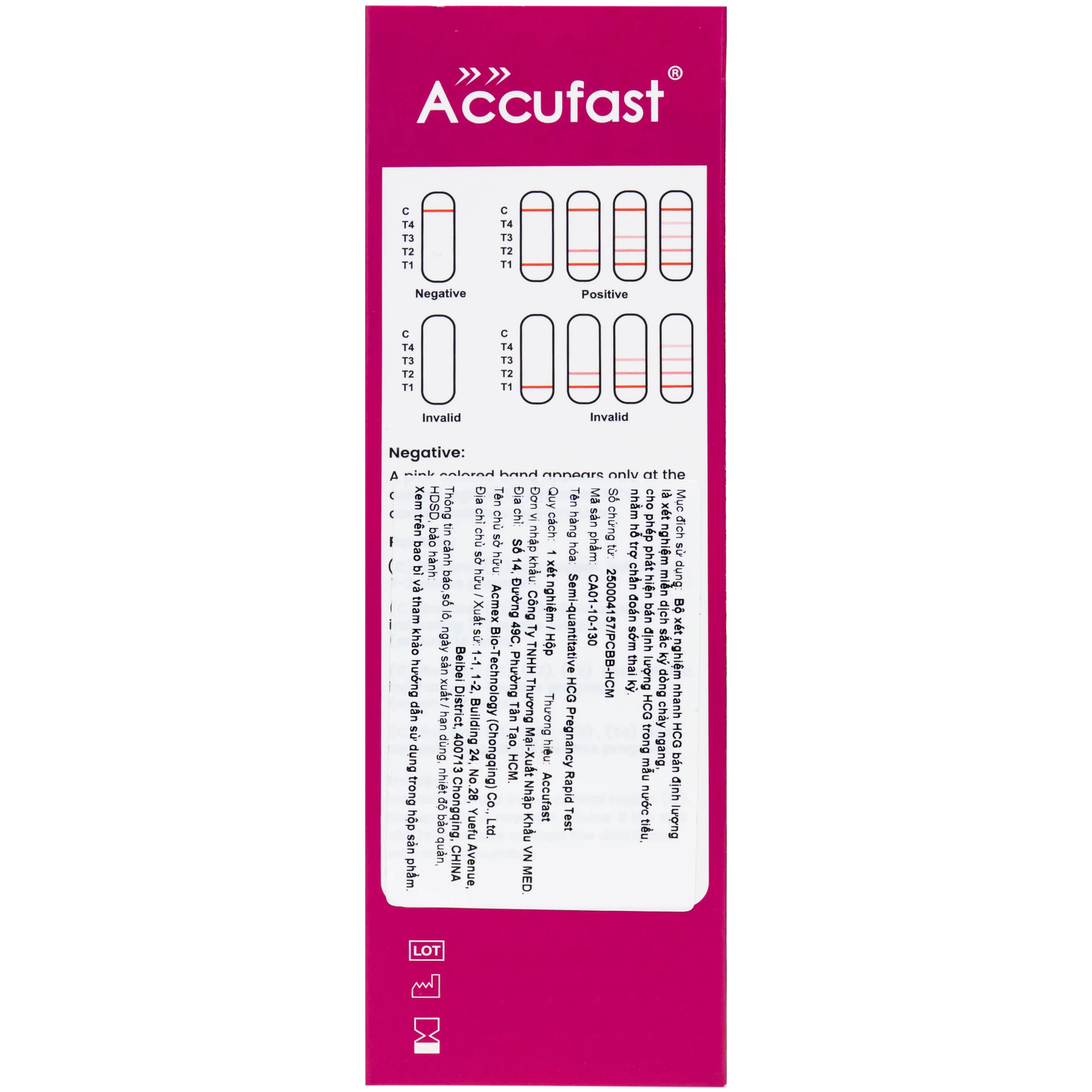 Que thử thai hcg giúp xác định tuần tuổi thai kỳ Accufast (1 kít) 3