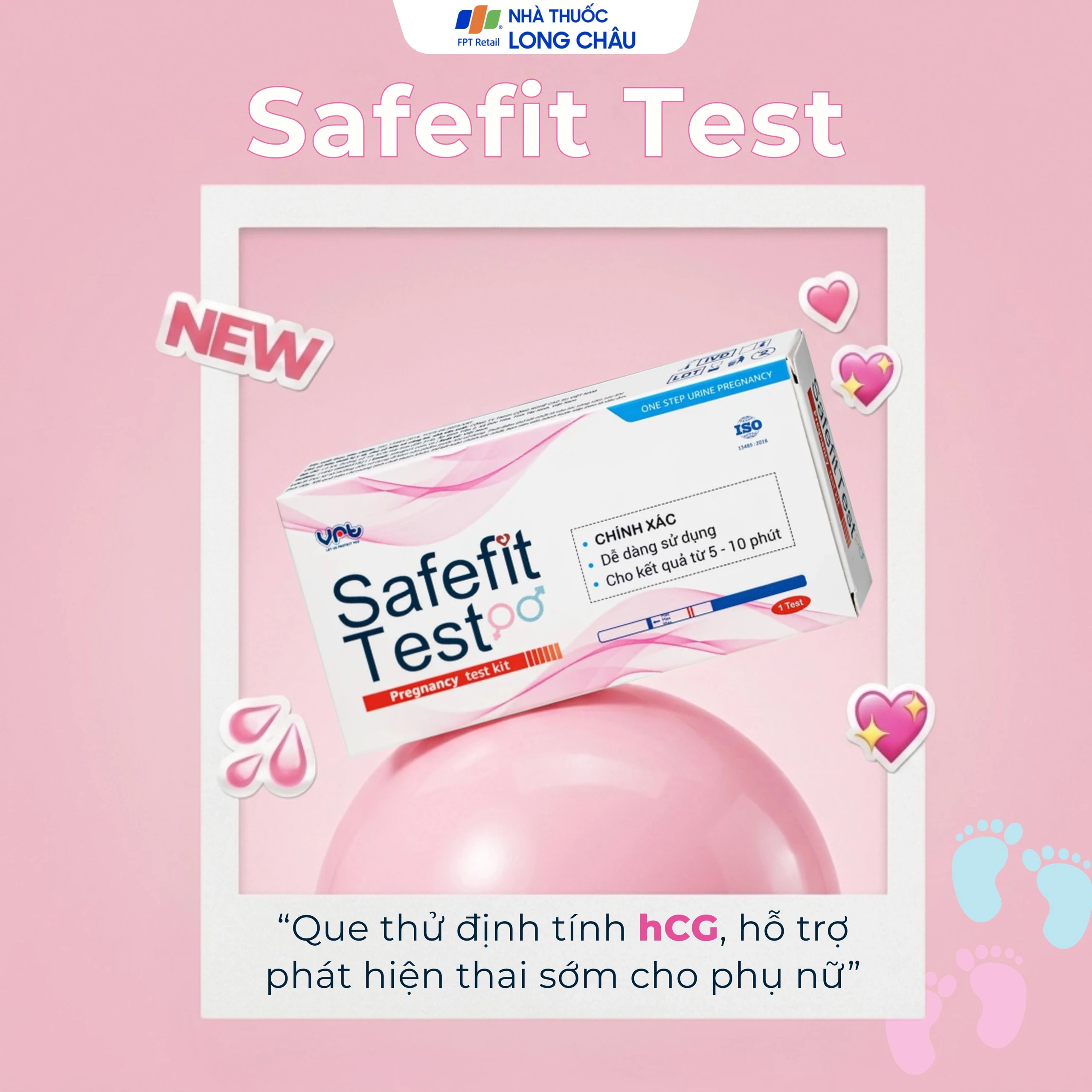 Que thử thai HCG Safefit giúp phát hiện sớm thai kỳ sau 7-10 ngày thụ thai