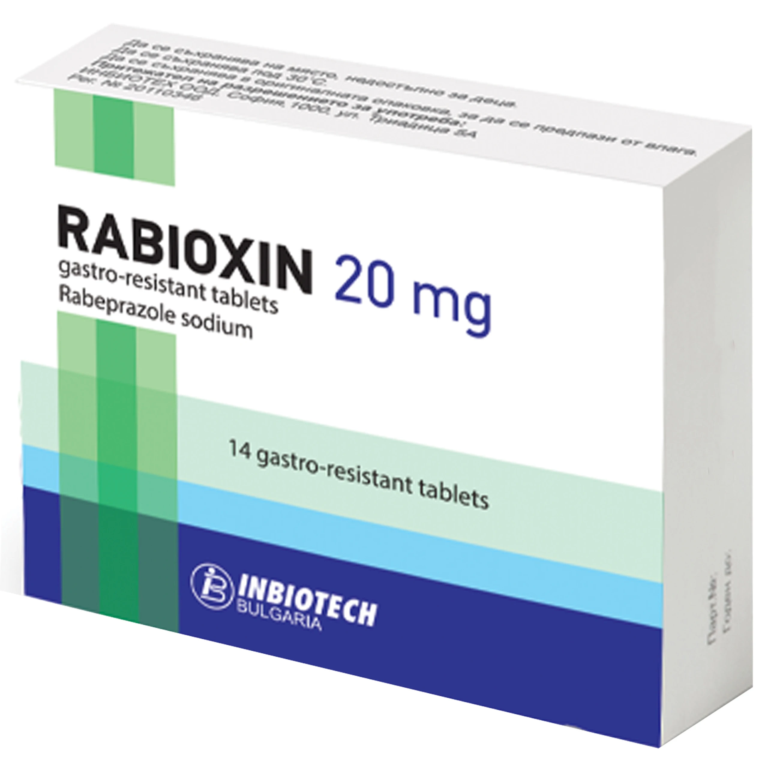 Thuốc Rabioxin 20mg Inbiotech điều trị loét tá tràng và loét dạ dày lành tính (1 vỉ x 14 viên)