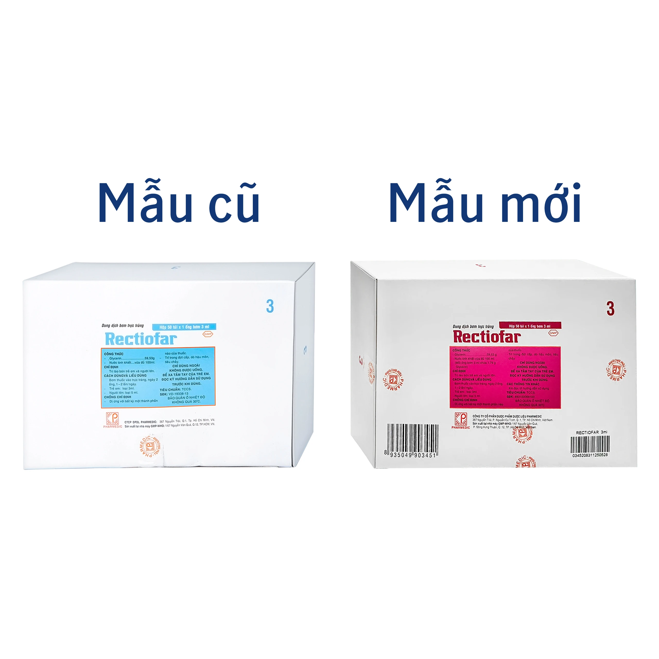 Dung dịch Rectiofar Pharmedic điều trị táo bón (50 túi x 1 ống bơm 3ml)
