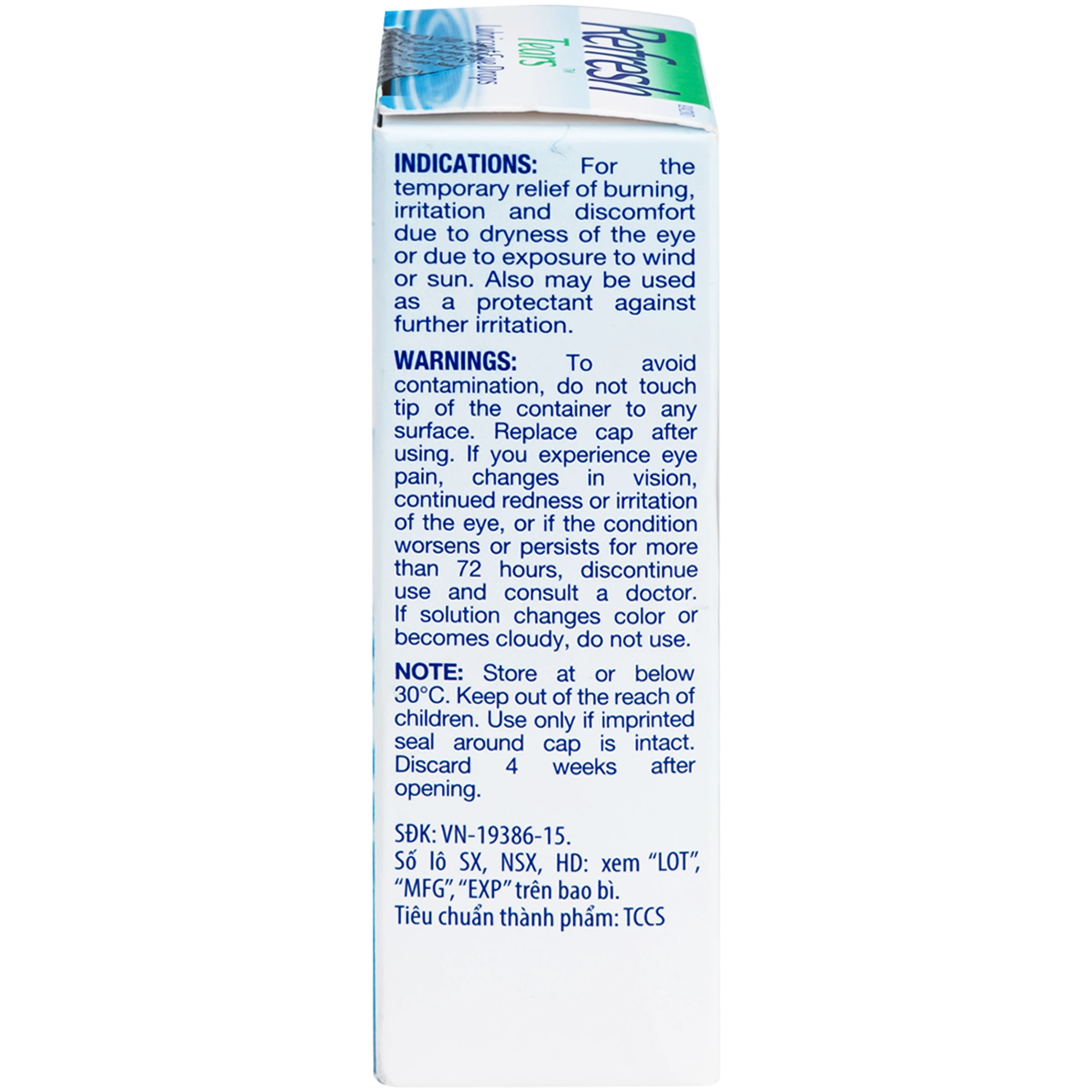 Thuốc nhỏ mắt Refresh Tears Abbvie giảm khô mắt, mắt đỏ (15ml) 4