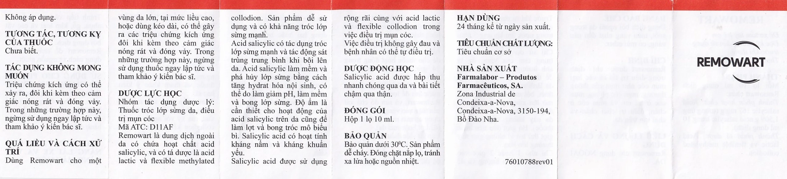 Dung dịch bôi ngoài da Remowart Farmalabor điều trị mụn cóc, chai chân và chai sần trên da (10ml)