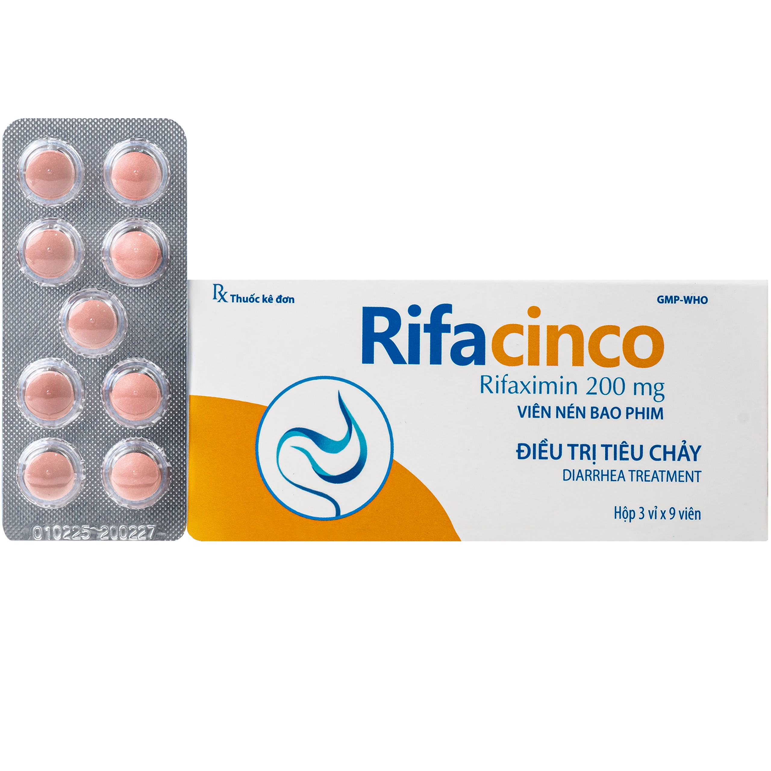 Thuốc Rifacinco 200mg Hà Nam điều trị tiêu chảy du lịch do E. coli không xâm nhập (3 vỉ x 9 viên) 1