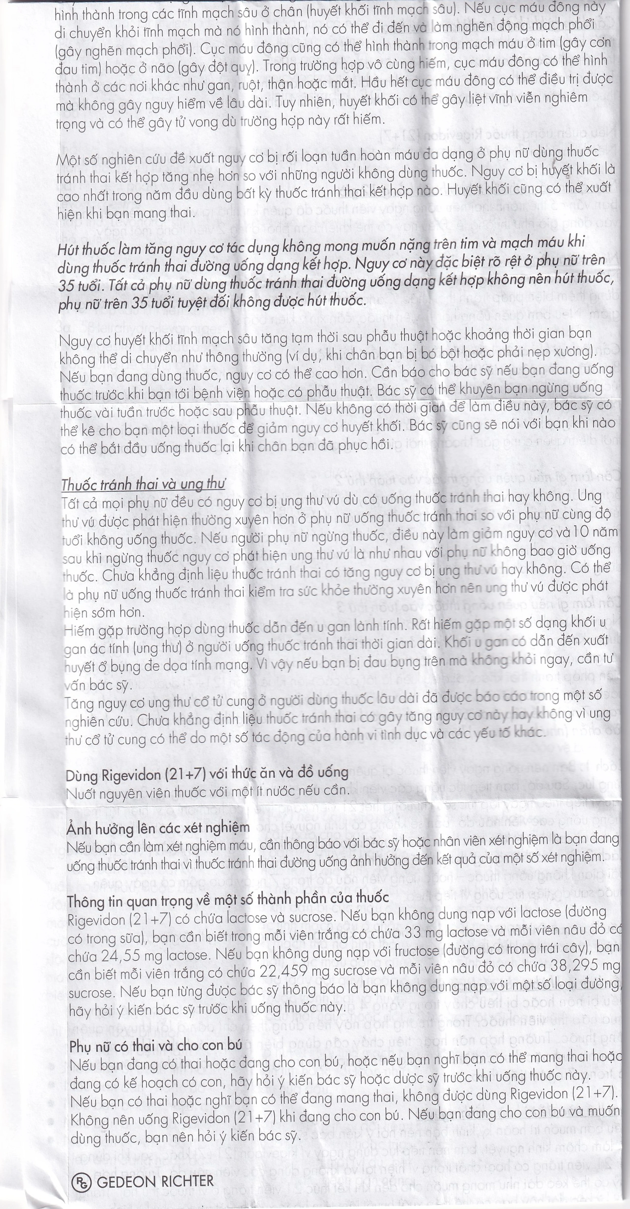 Thuốc Rigevidon 21+7 Gedeon dùng cho tránh thai (3 vỉ x 28 viên) 