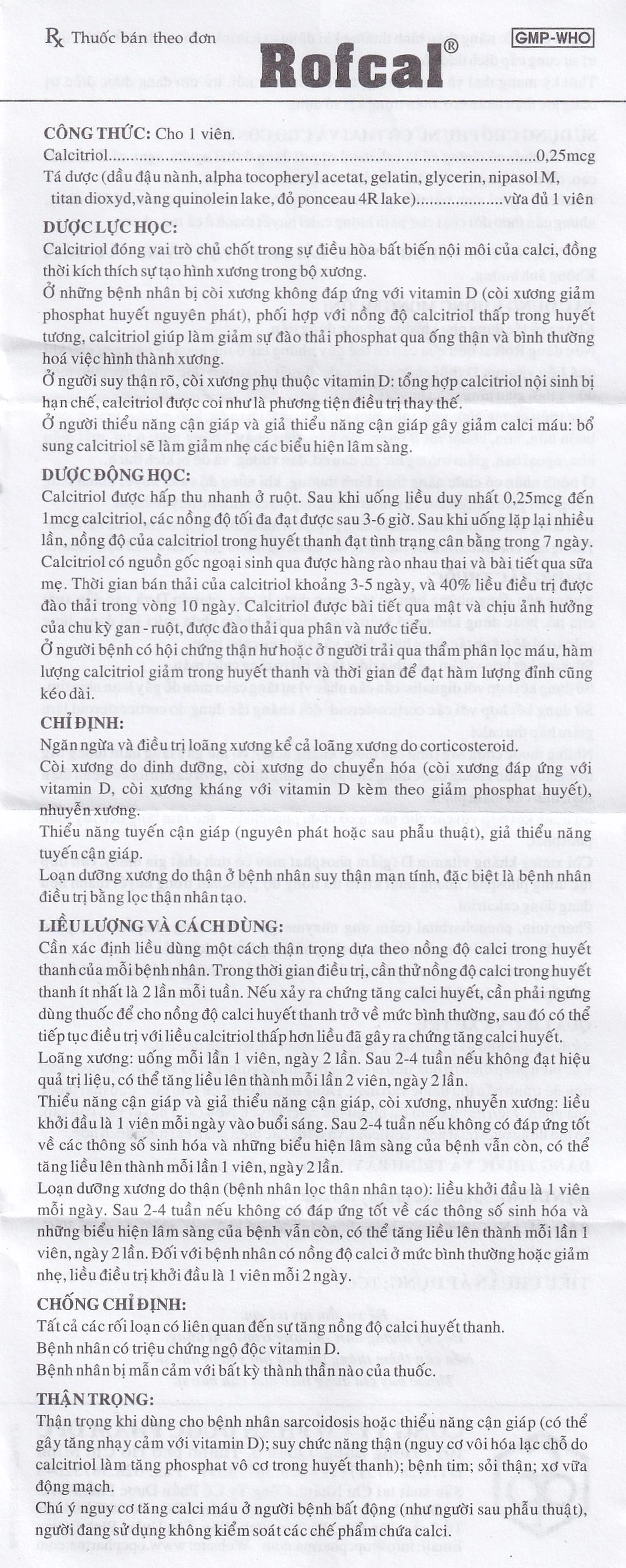 Thuốc Rofcal OPC ngăn ngừa và điều trị loãng xương (3 vỉ x 10 viên)