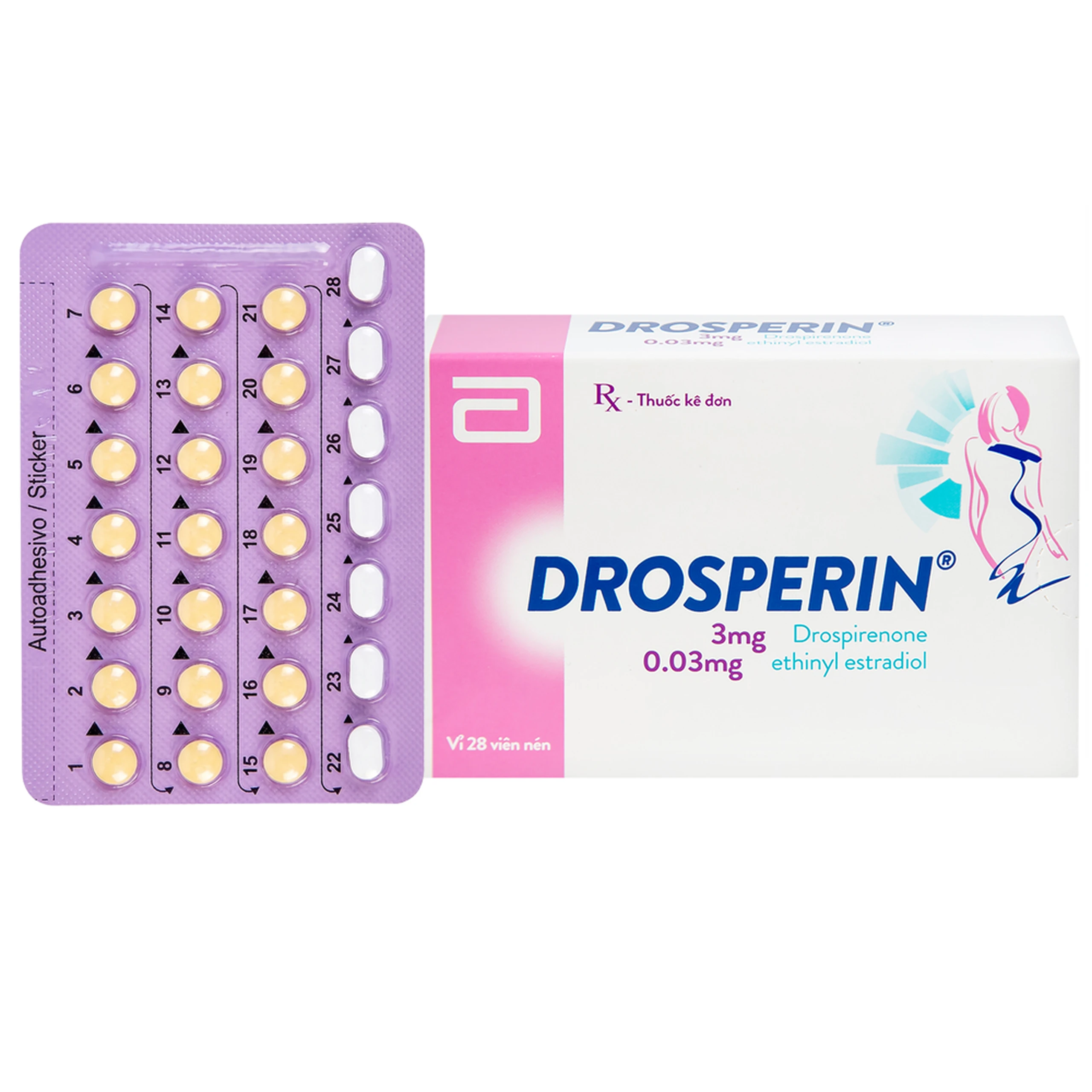 Thuốc tránh thai hằng ngày Drosperin Abbott (1 vỉ x 28 viên) 1