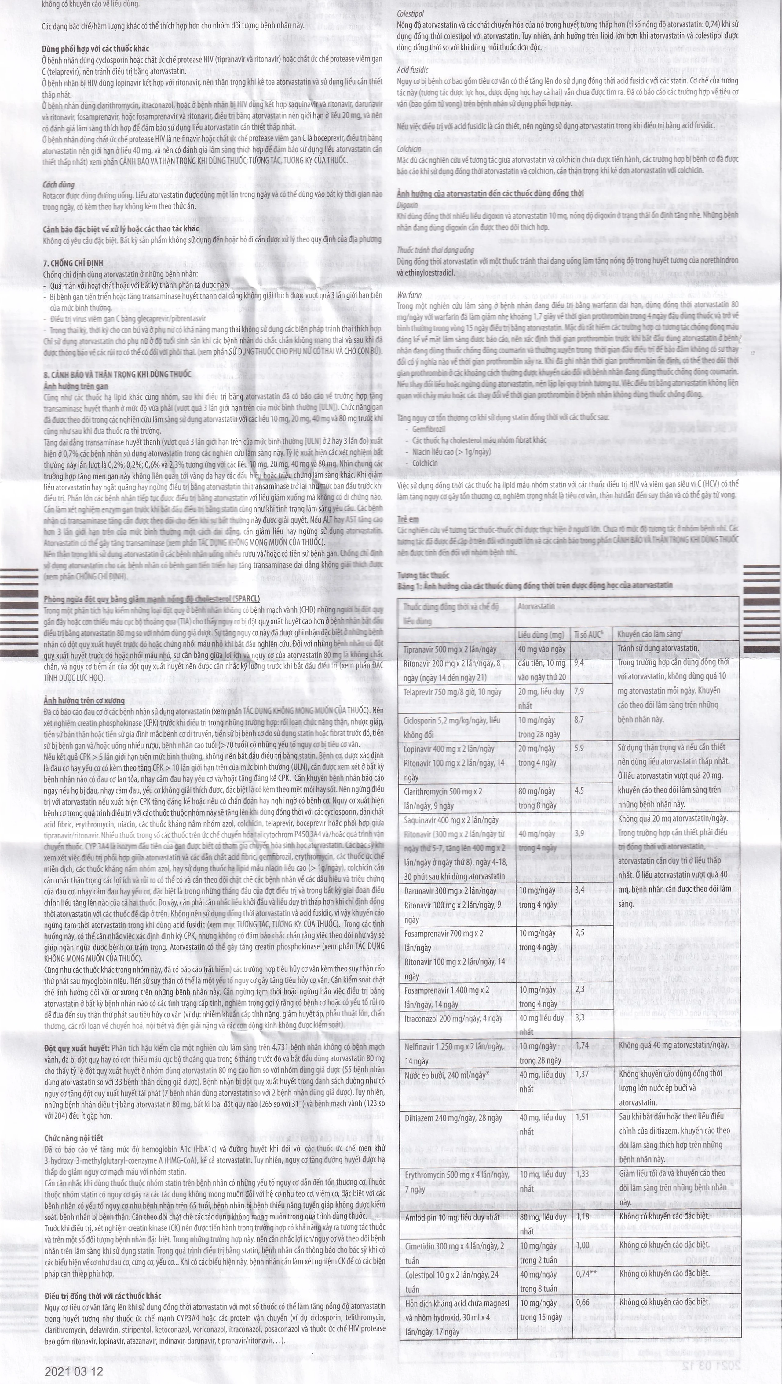 Thuốc Rotacor 10mg Sandoz điều trị tăng cholesterol toàn phần (3 vỉ x 10 viên)