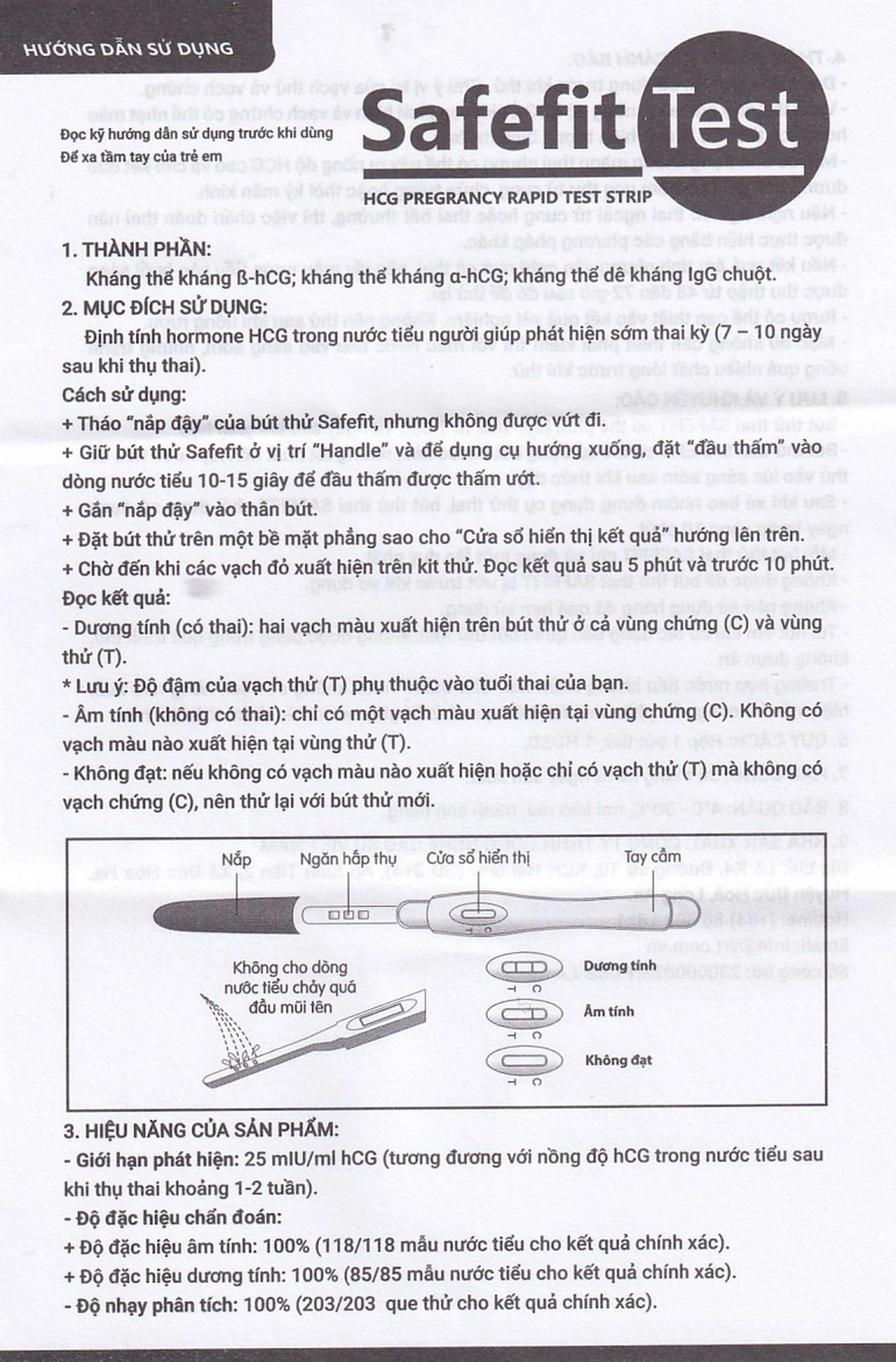Que thử thai Safefit Test dạng bút giúp phát hiện sớm thai kỳ sau 7-10 ngày thụ thai