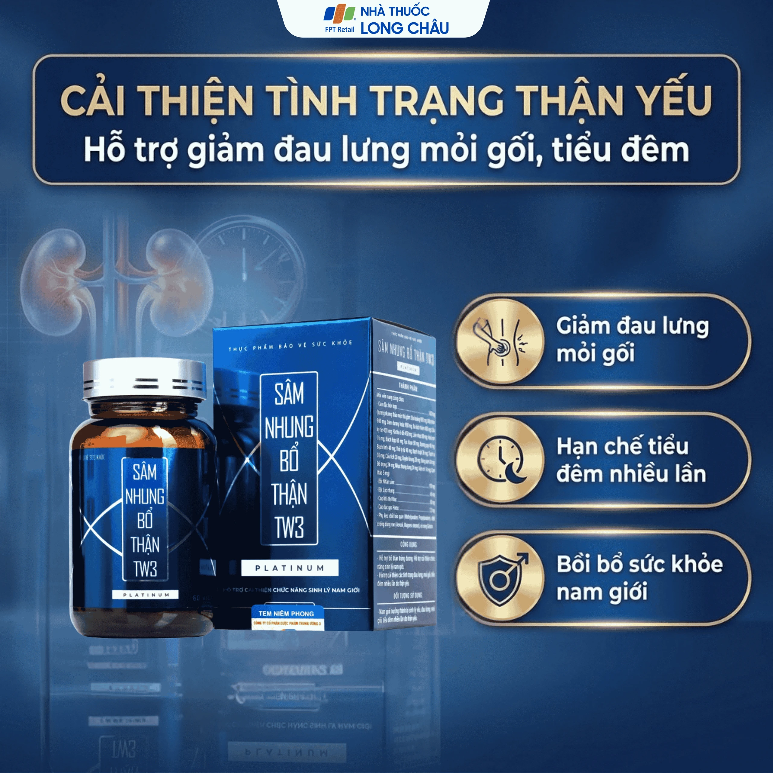 Viên uống hỗ trợ bổ thận tráng dương, cải thiện sinh lý nam Sâm Nhung Bổ Thận TW3 Platinum (60 viên) 4