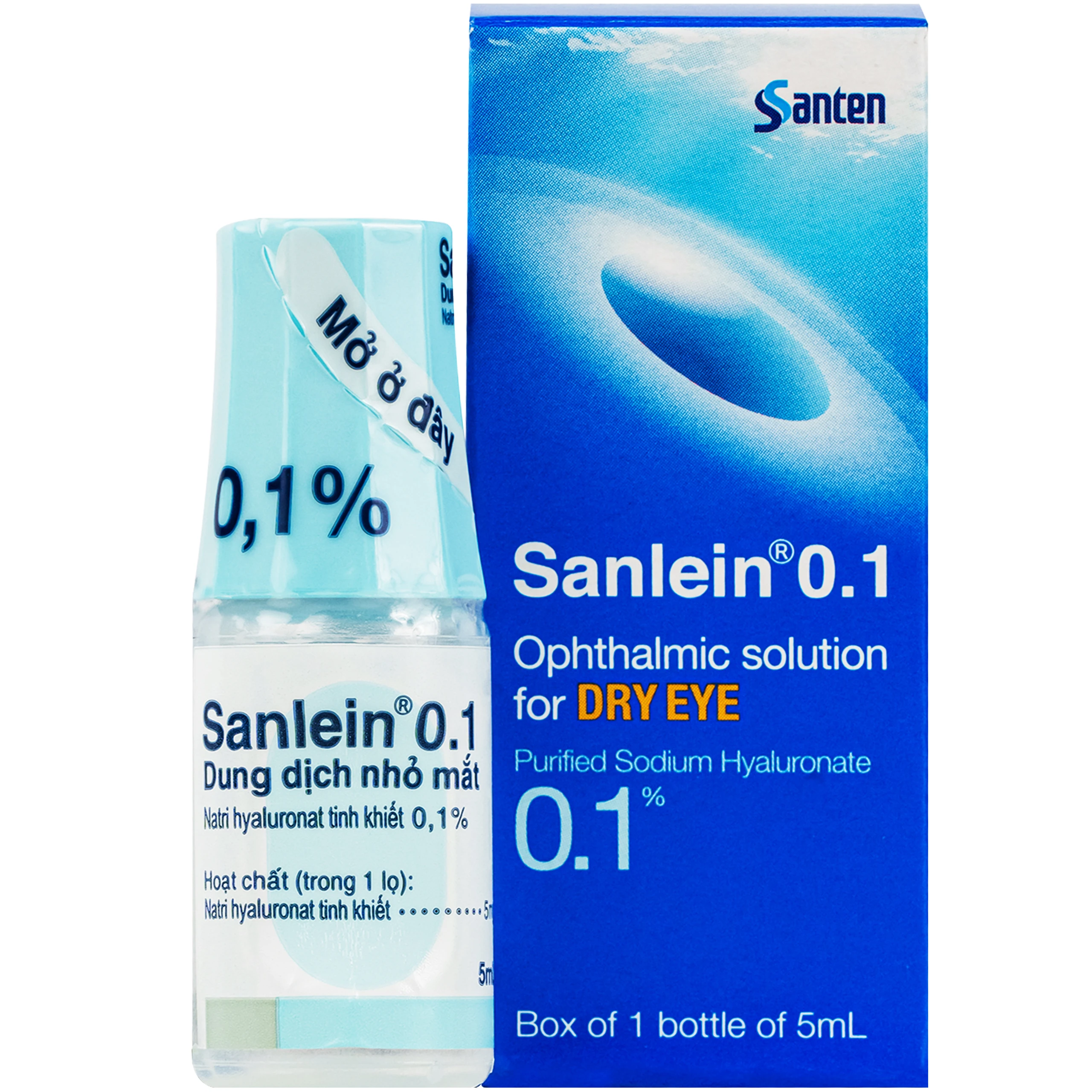 Thuốc nhỏ mắt Sanlein 0.1% Santen hỗ trợ điều trị rối loạn biểu mô kết giác mạc (5ml) 1