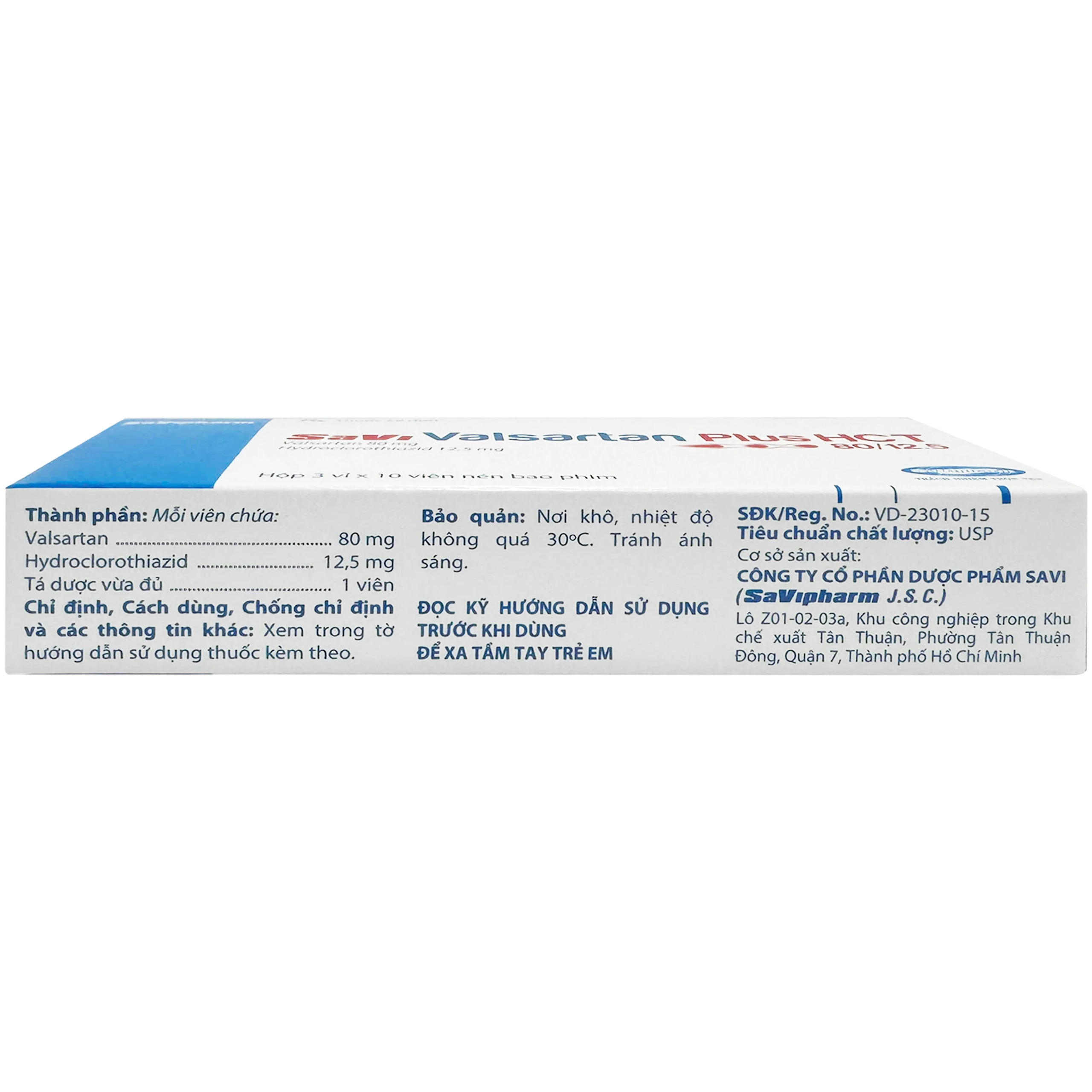 Thuốc Savi Valsartan Plus HCT 80/12.5 điều trị tăng huyết áp (3 vỉ x 10 viên) 5