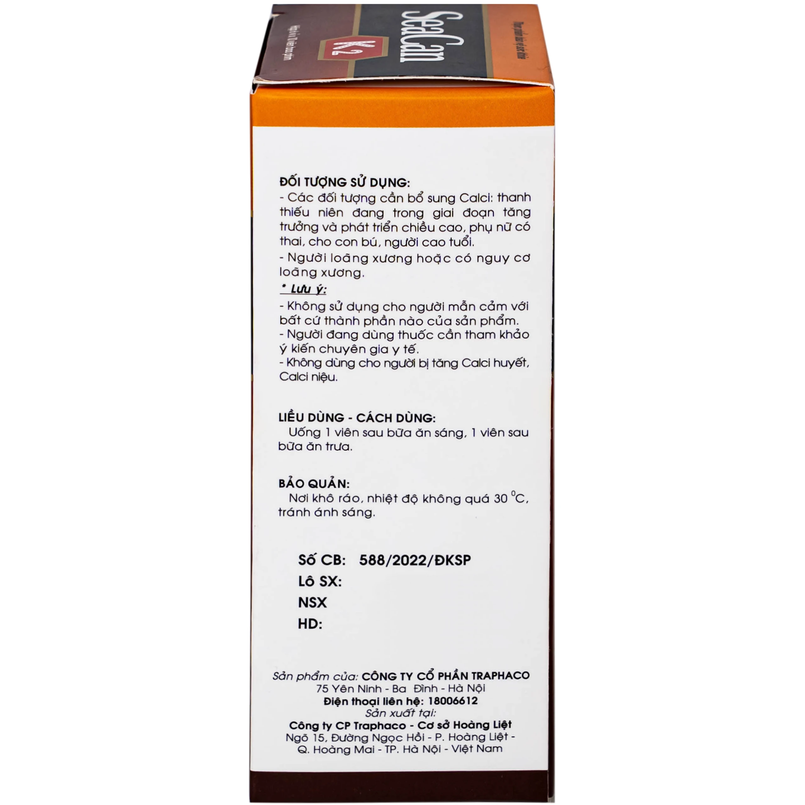 Viên uống giúp xương, răng chắc khỏe Seacan K2 Traphaco (6 vỉ x 10 viên)