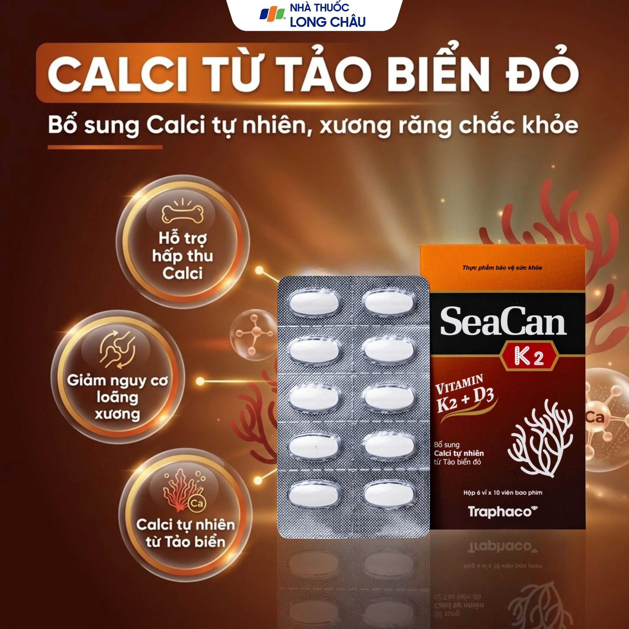 Viên uống giúp xương, răng chắc khỏe Seacan K2 Traphaco (6 vỉ x 10 viên) 2