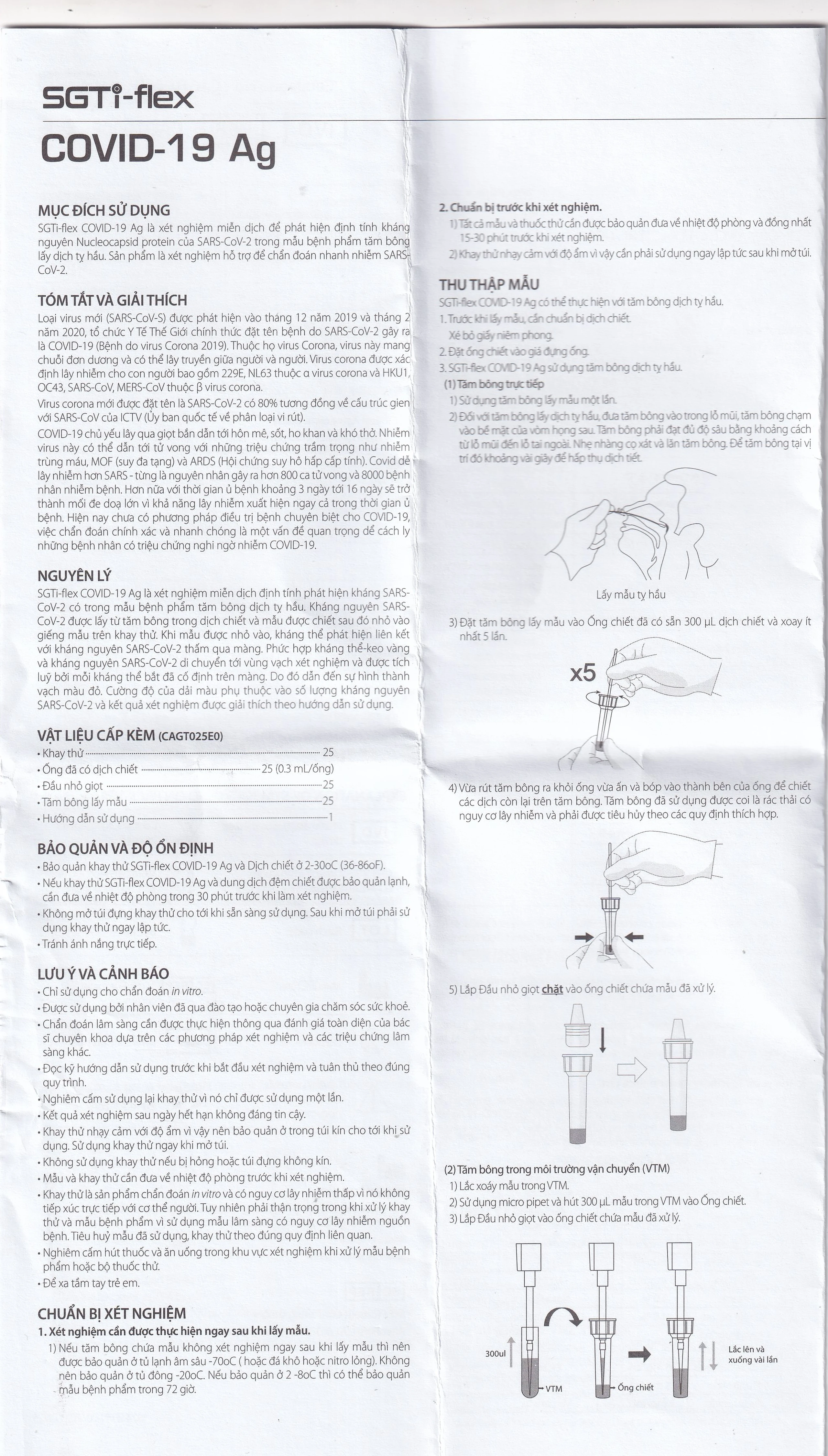 Kit test Covid Sgti-flex - korea khay thử xét nghiệm kháng nguyên Sars Cov-2 (25 kit)