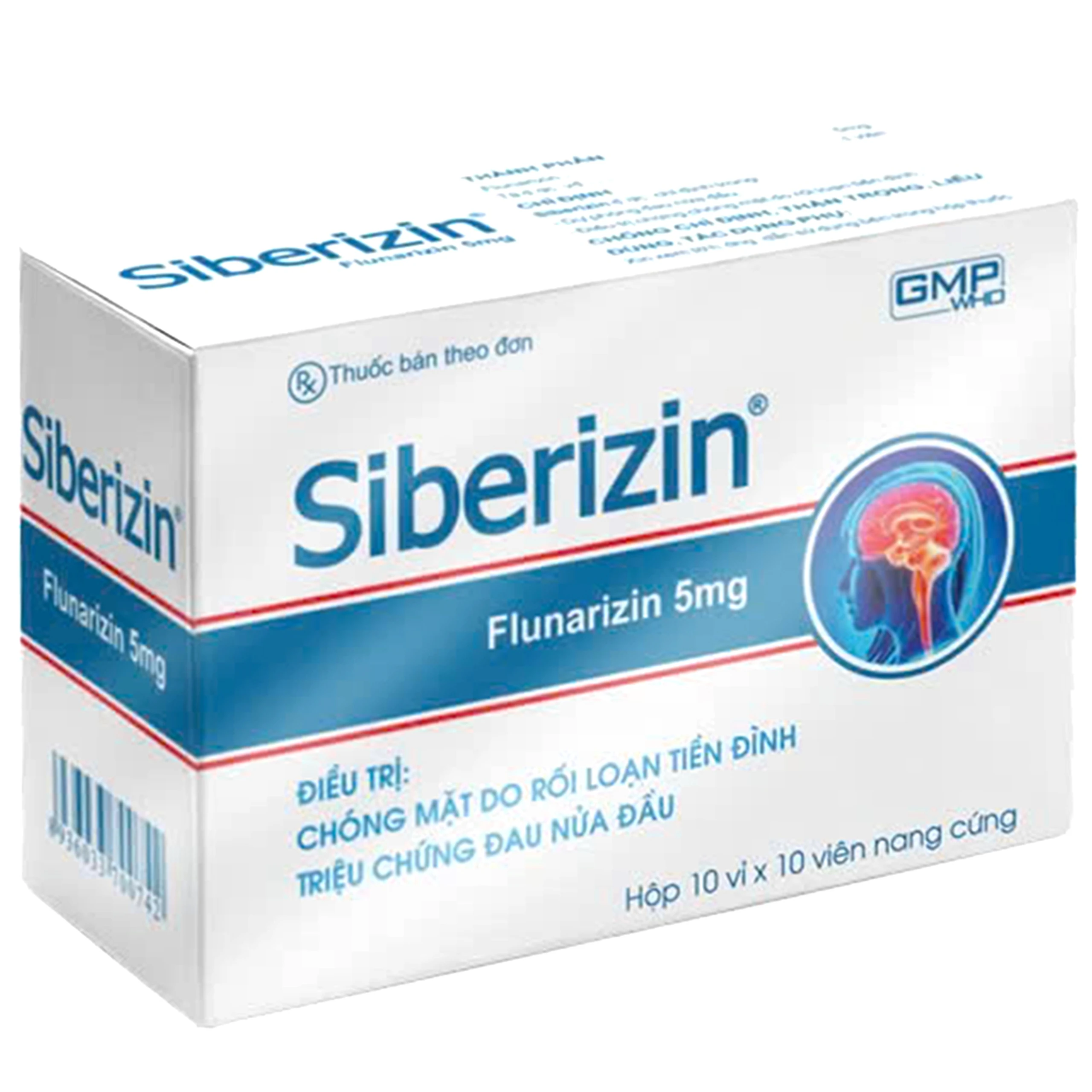 Thuốc Siberizin 5mg Sao Kim điều trị dự phòng cơn đau nửa đầu (10 vỉ X 10 viên)
