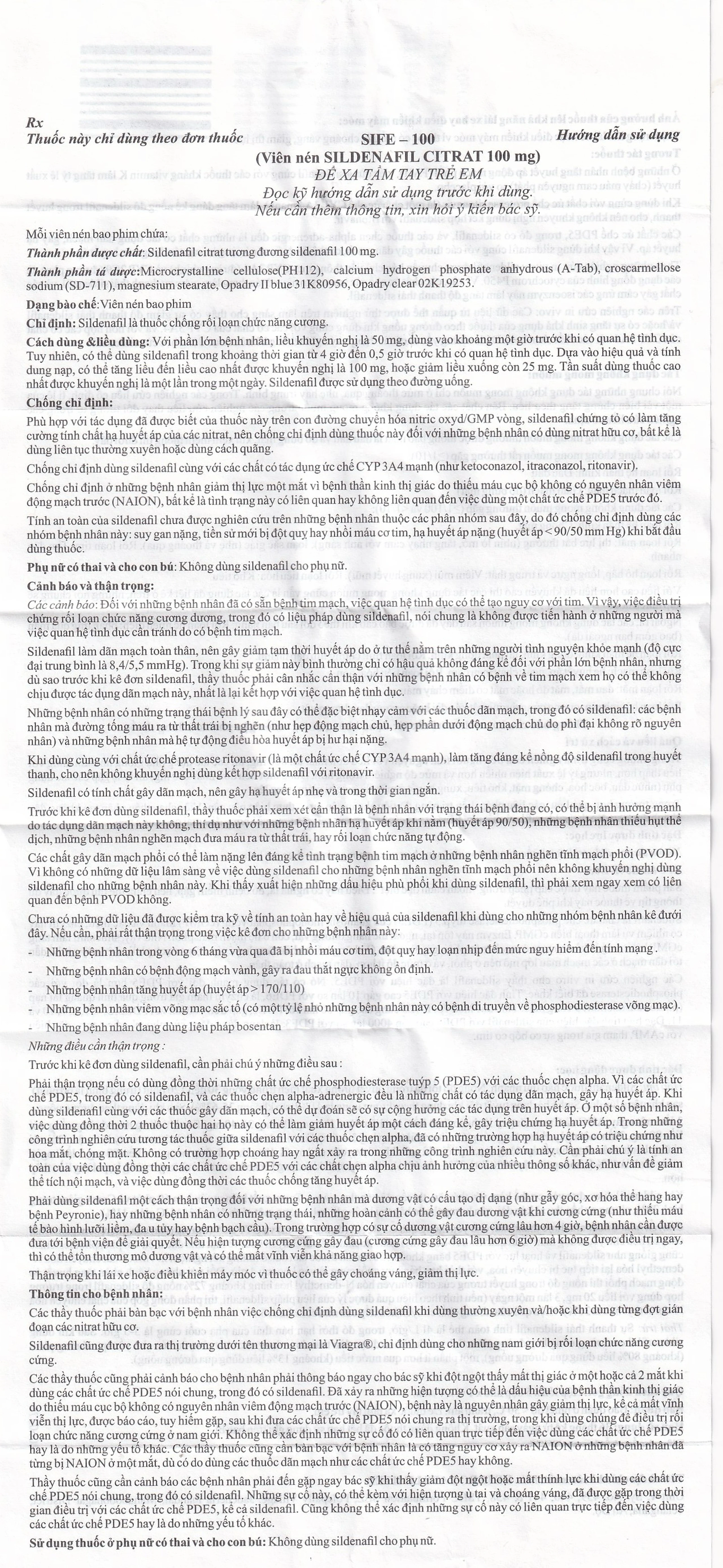 Thuốc Sife-100mg Hetero điều trị rối loạn chức năng cương dương ở nam giới (5 hộp x 4 viên)
