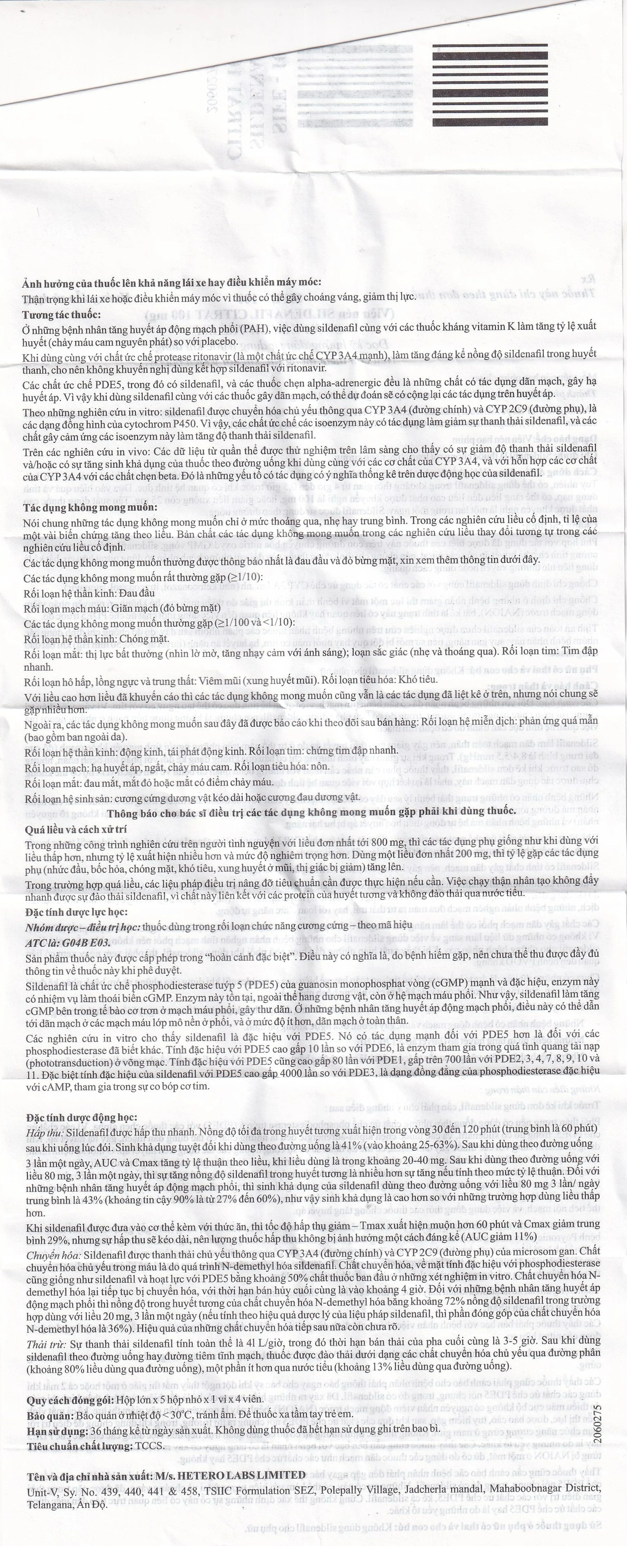 Thuốc Sife-100mg Hetero điều trị rối loạn chức năng cương dương ở nam giới (5 hộp x 4 viên)