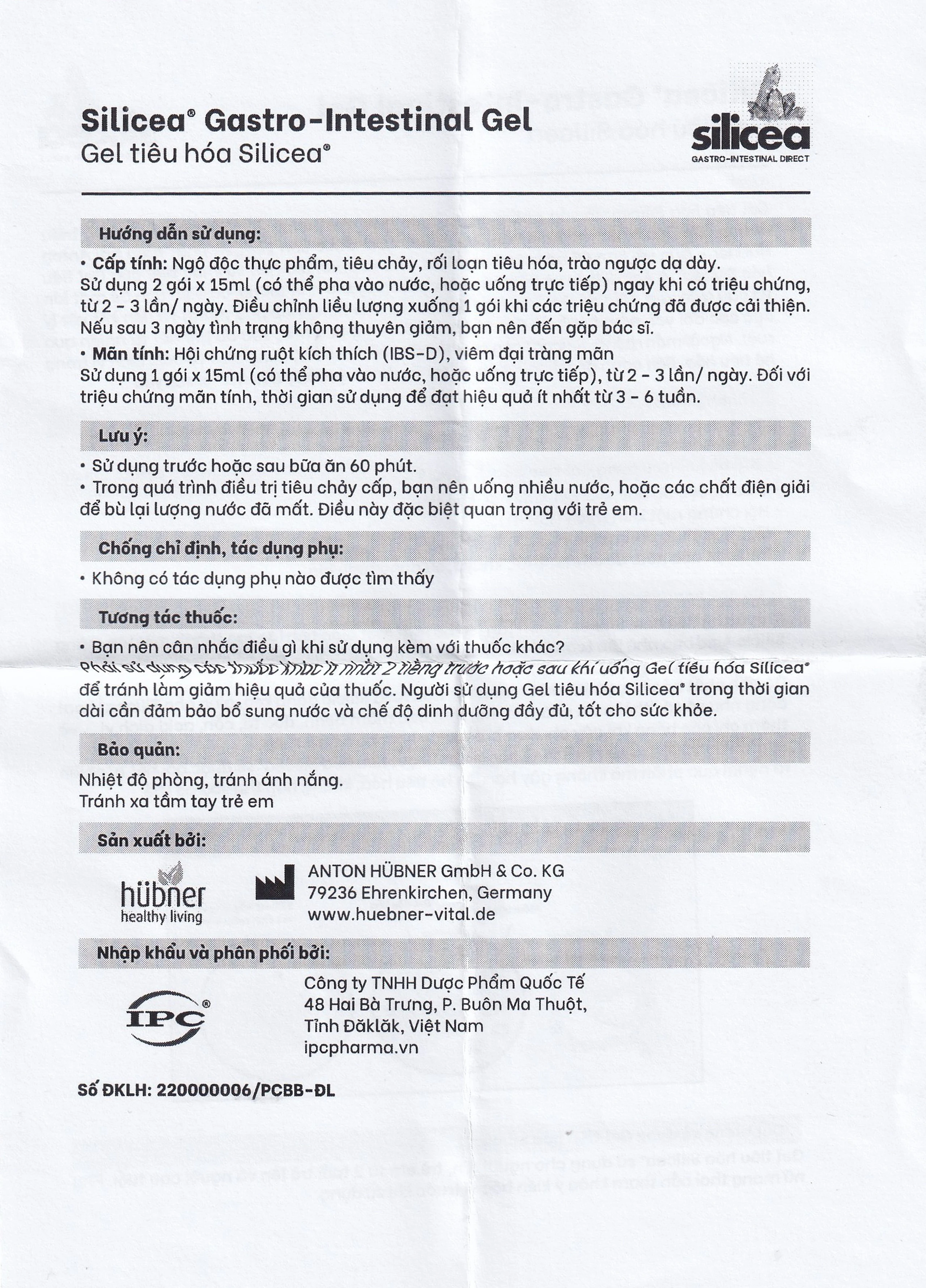 Gel tiêu hoá Silicea (30 gói x 15ml) hỗ trợ điều trị các triệu chứng cấp hoặc mãn tính về đường tiêu hóa