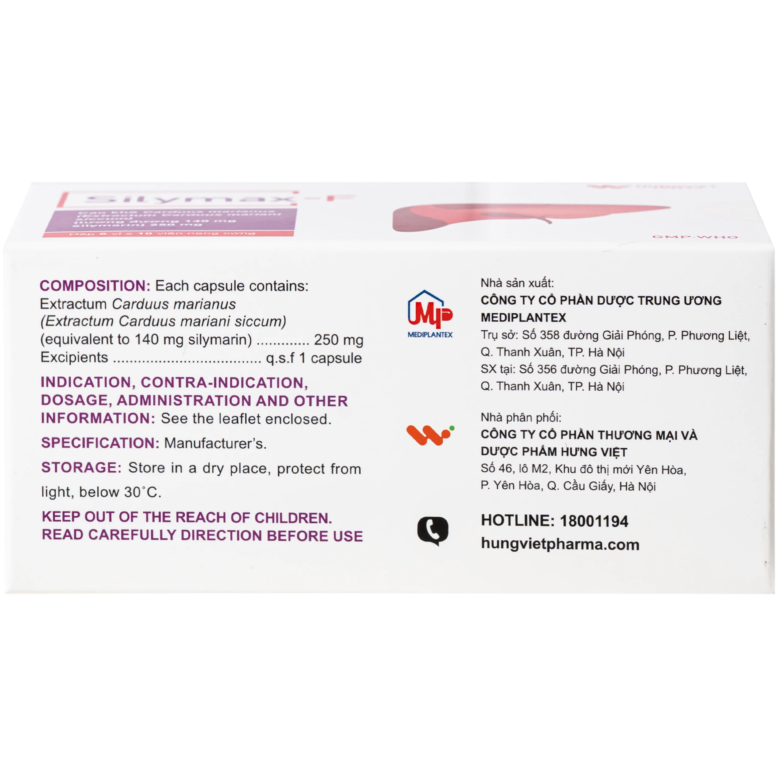 Thuốc Silymax-F Hưng Việt điều trị viêm gan do virus, xơ gan, gan nhiễm mỡ (6 vỉ x 10 viên) 4