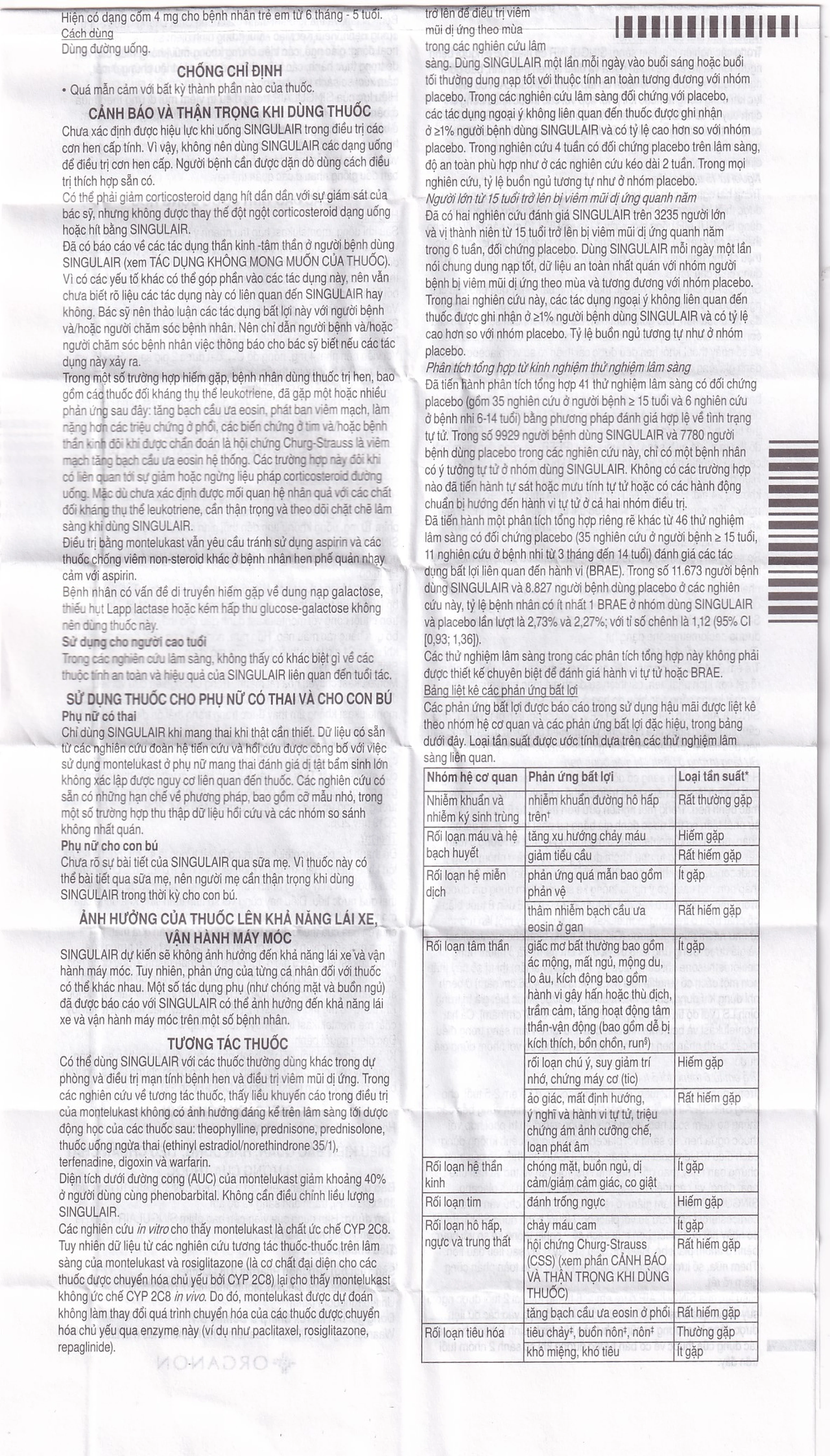 Thuốc Singulair 10mg Organon Pharma điều trị hen dai dẳng từ nhẹ đến trung bình (2 vỉ x 14 viên)